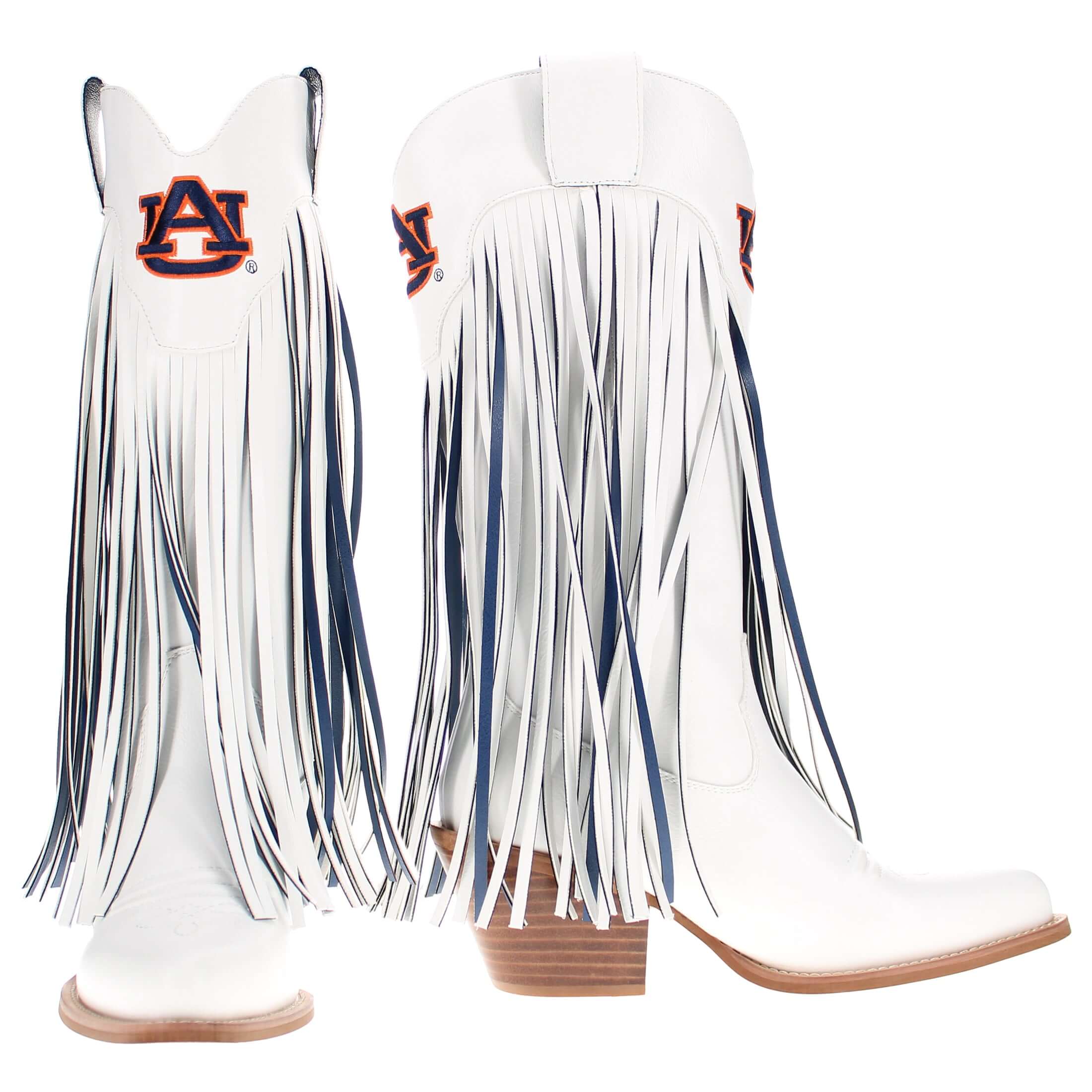 Auburn University Kacey White Fringe Boot by V By Vaccari