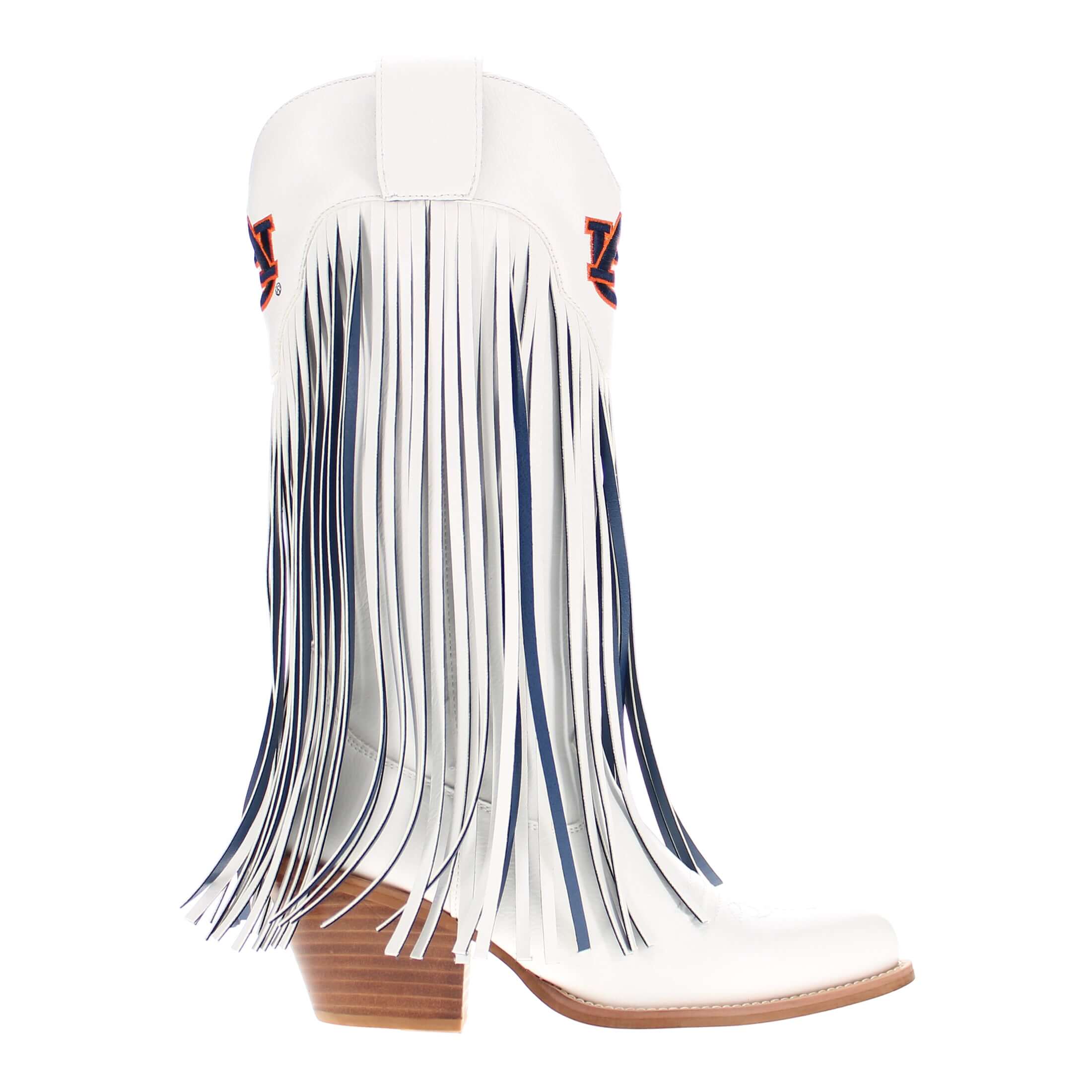 Auburn University Kacey White Fringe Boot by V By Vaccari