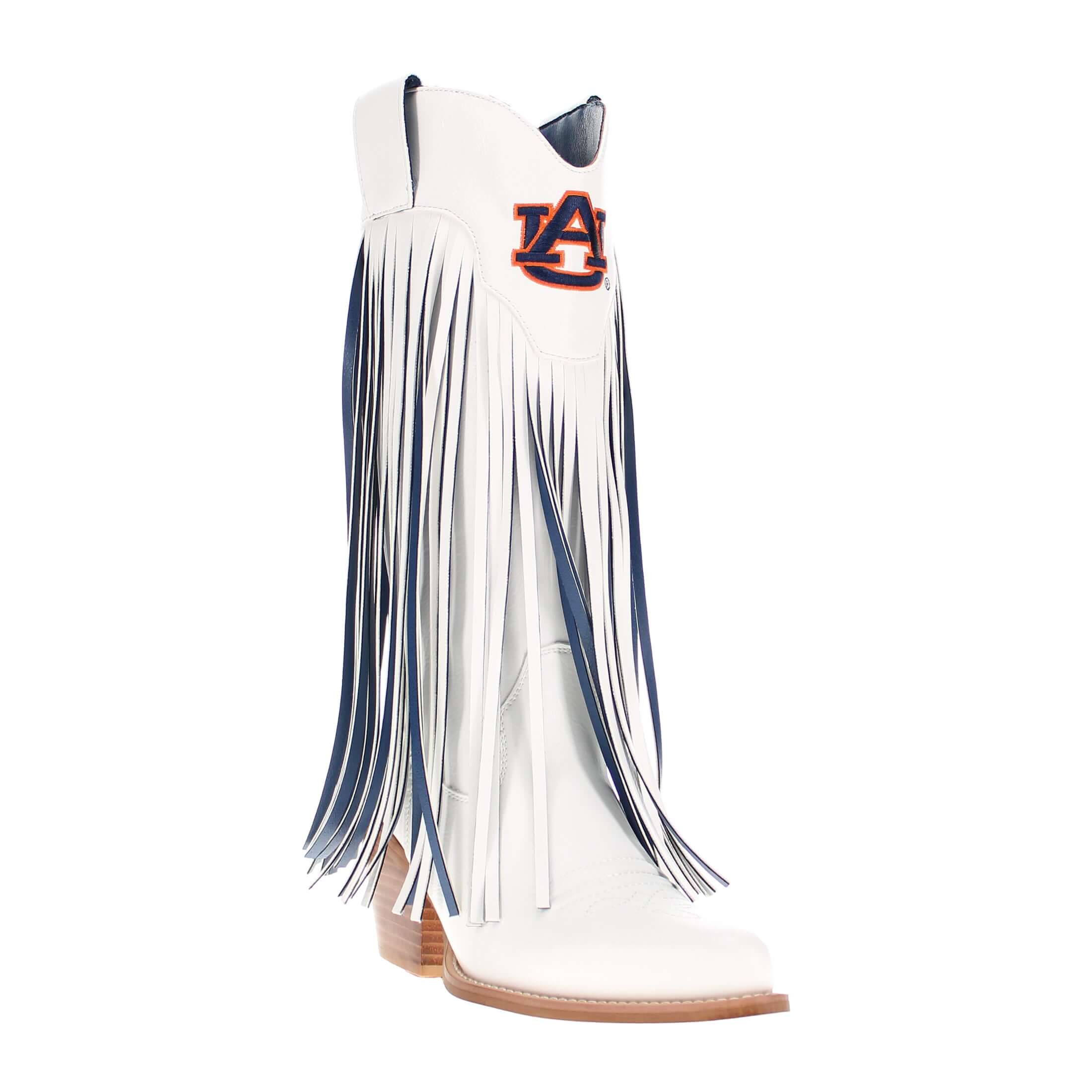 Auburn University Kacey White Fringe Boot by V By Vaccari