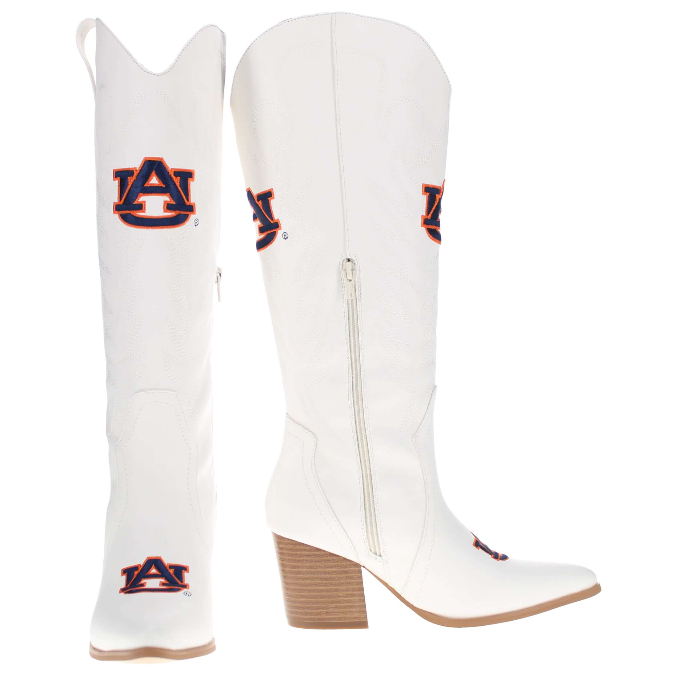 Auburn University Blair Tall White Boot By V By Vaccari