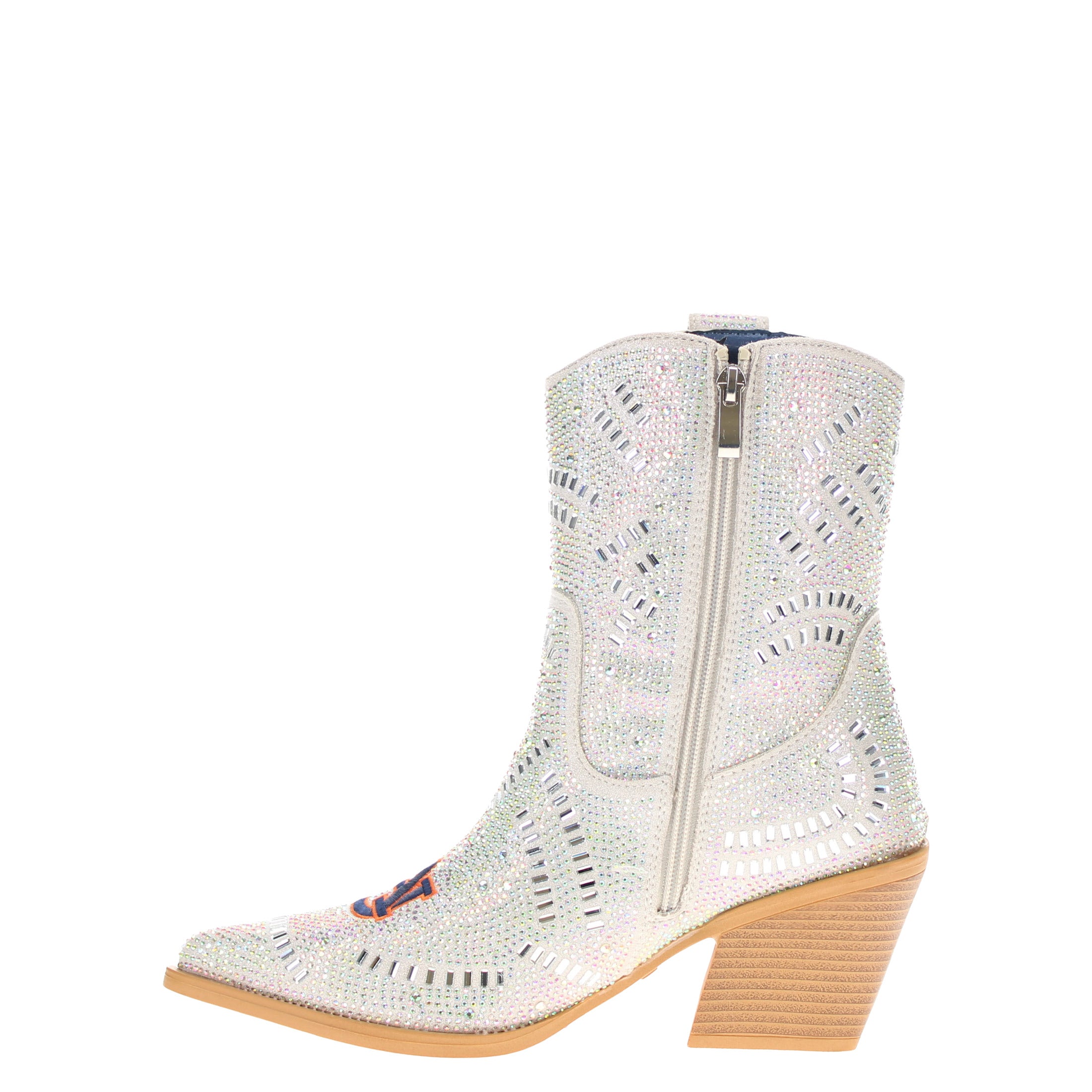 Women's University of Auburn Natural Bling Cowgirl Booties Jade by V by Vaccari