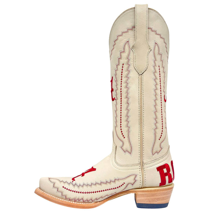 Women's University of Alabama Crimson Tide Bone Snip Toe Cowgirl Boots Naomi by Vaccari