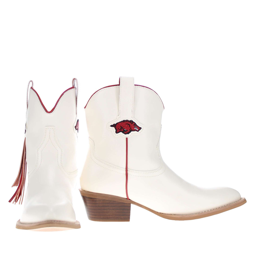 Women's University of Arkansas Bone Fringe Bootie Lucy By V By Vaccari