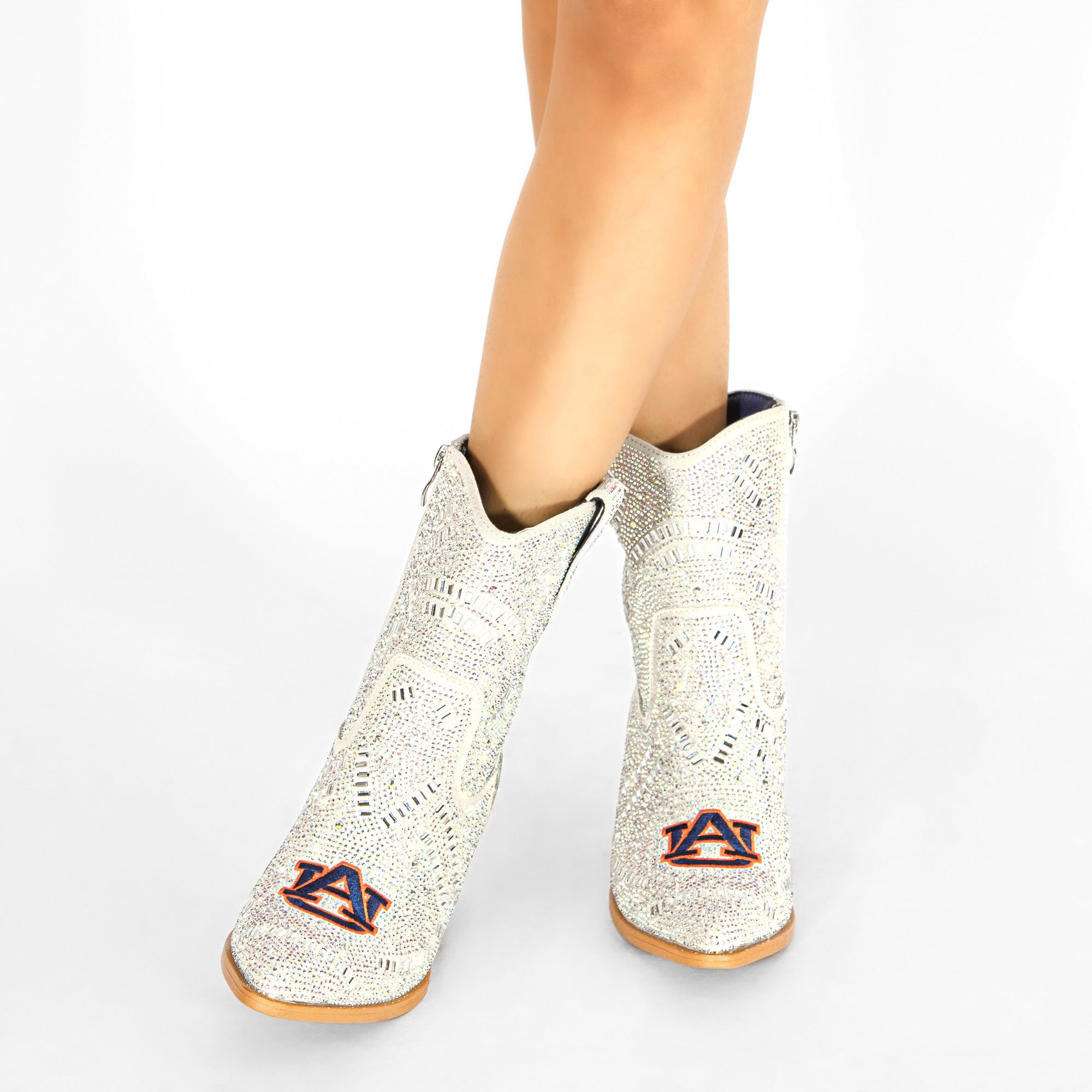 Women's University of Auburn Natural Bling Cowgirl Booties Jade by V by Vaccari
