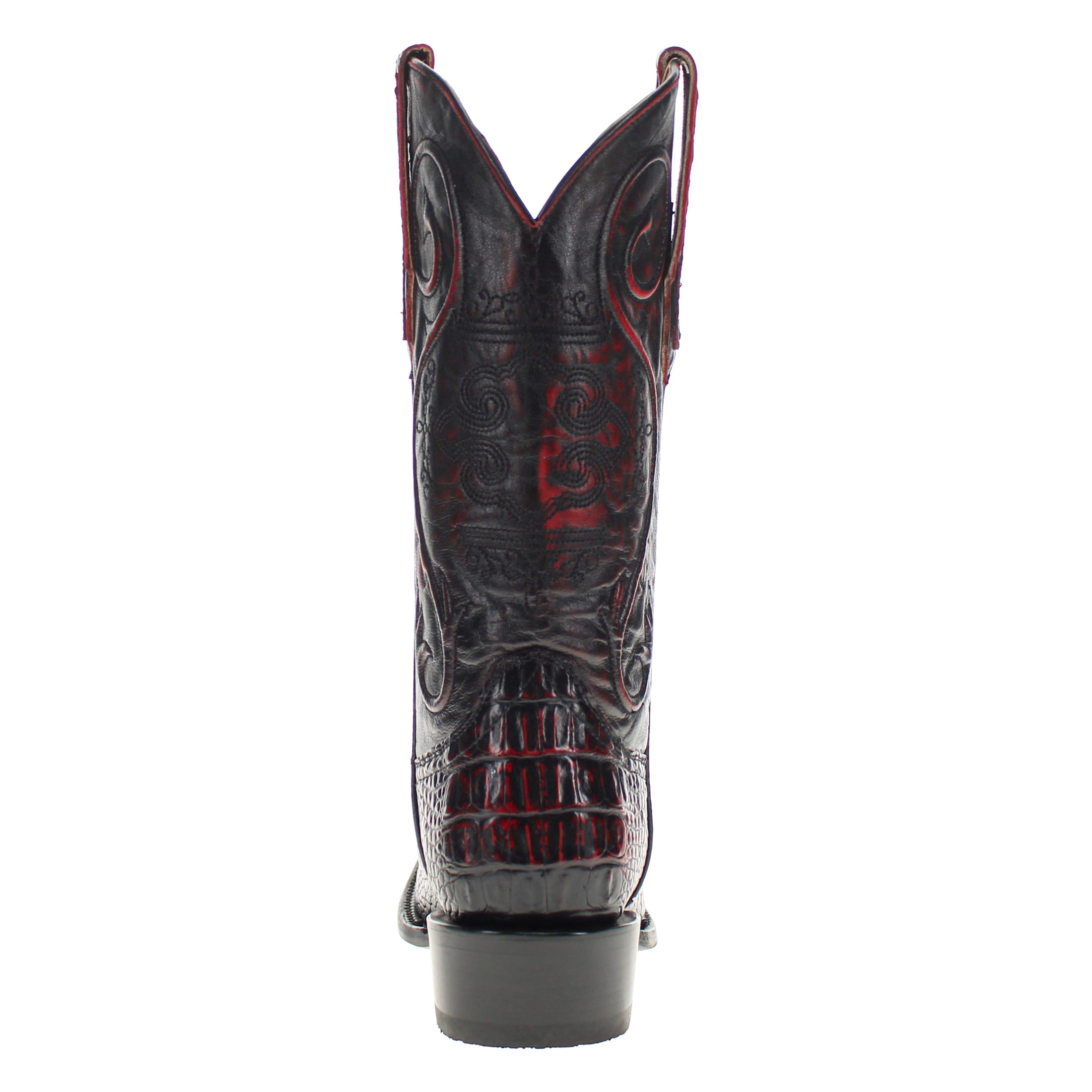 Men's Black Cherry American Alligator Hornback JW Toe Cowboy Boots by Vaccari