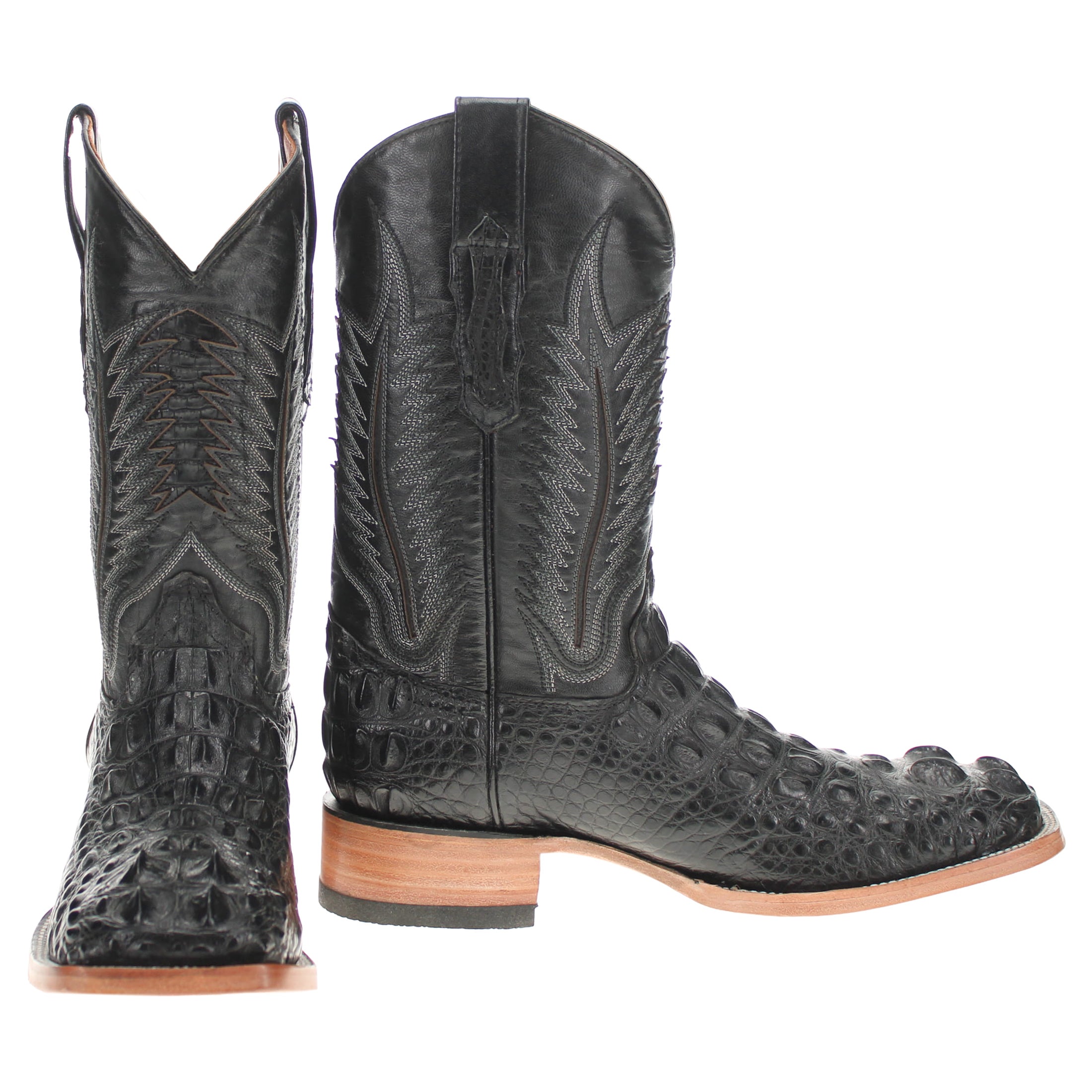 Men's Black Head Cut American Alligator | Vaccari Boots