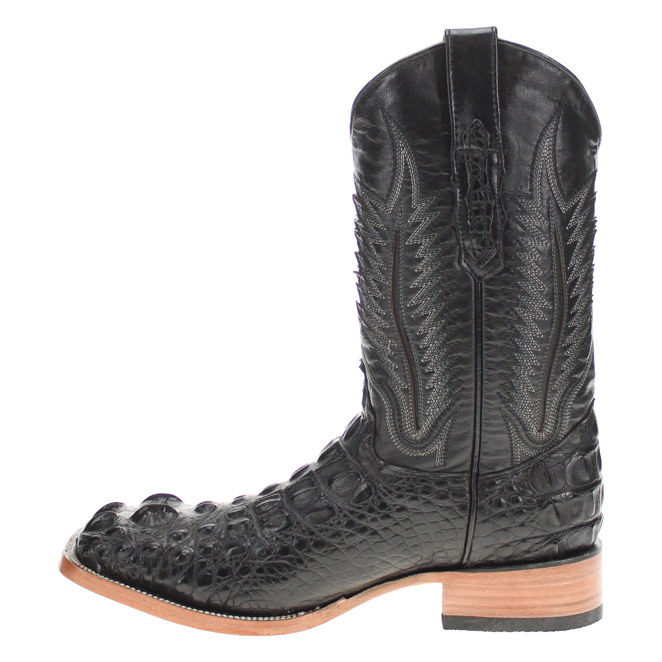 超希少 40s USA カウハイド ブラック レザーキャップ AT&LAST Men's Black Head Cut American Alligator | Vaccari Boots