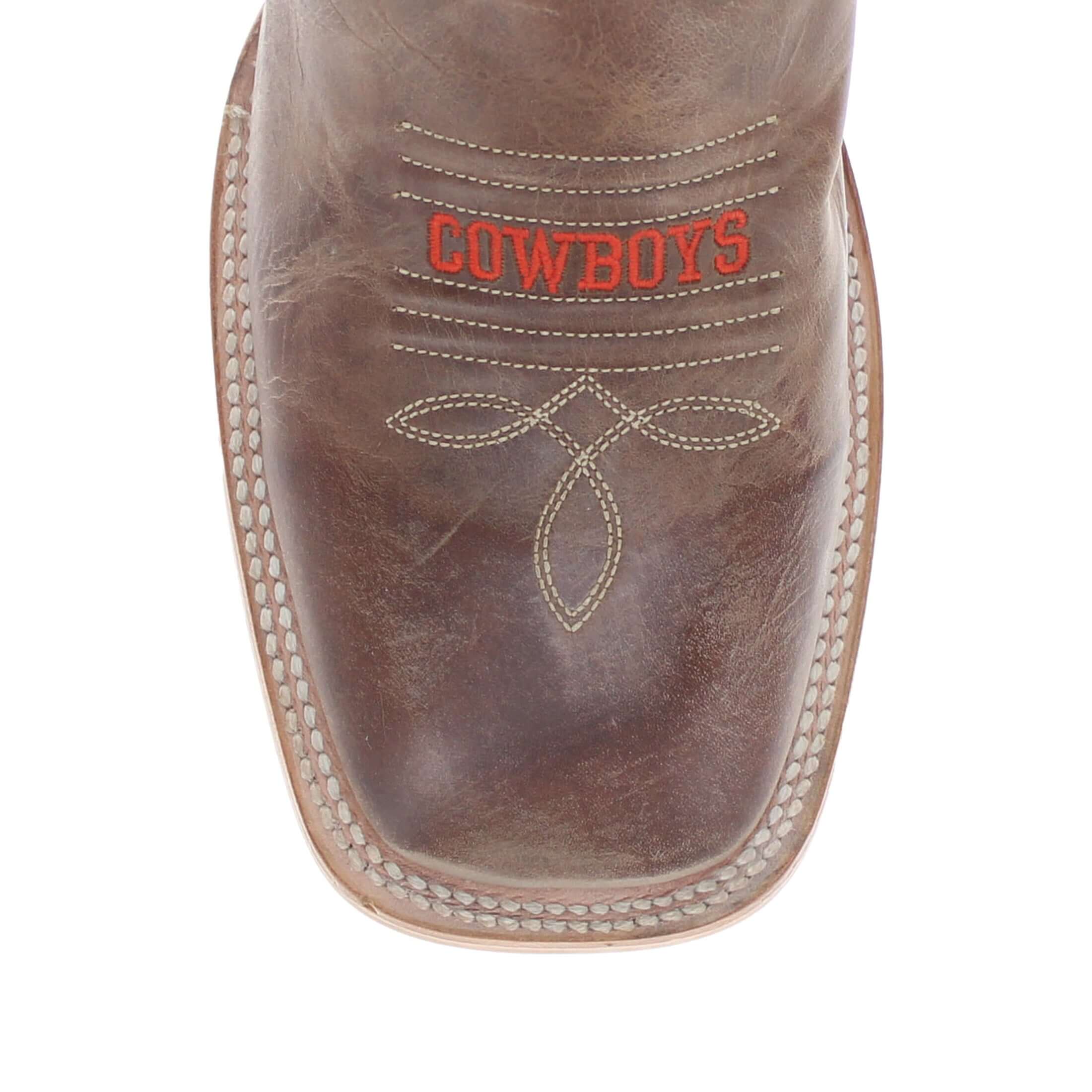Men's Oklahoma State University Tan Sqaure Toe Cowboy Boots by Vaccari