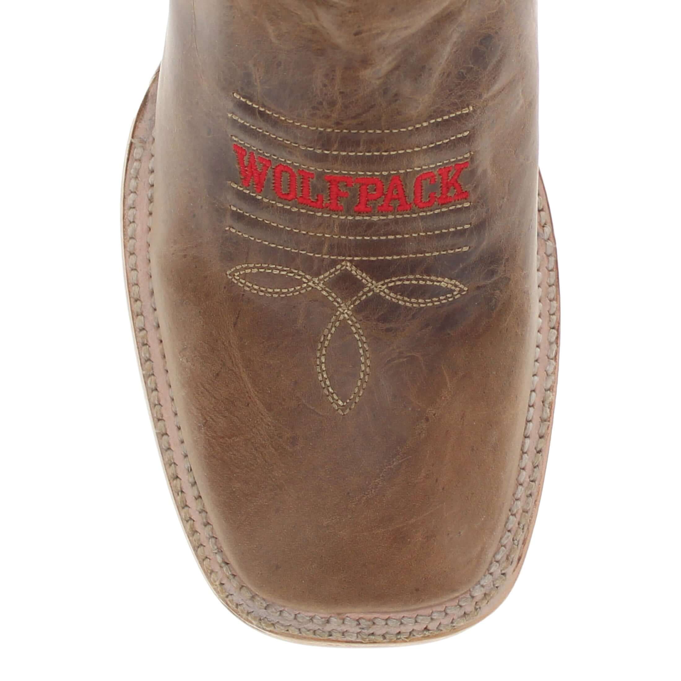 Men's North Carolina State University Tan Sqaure Toe Cowboy Boots by Vaccari