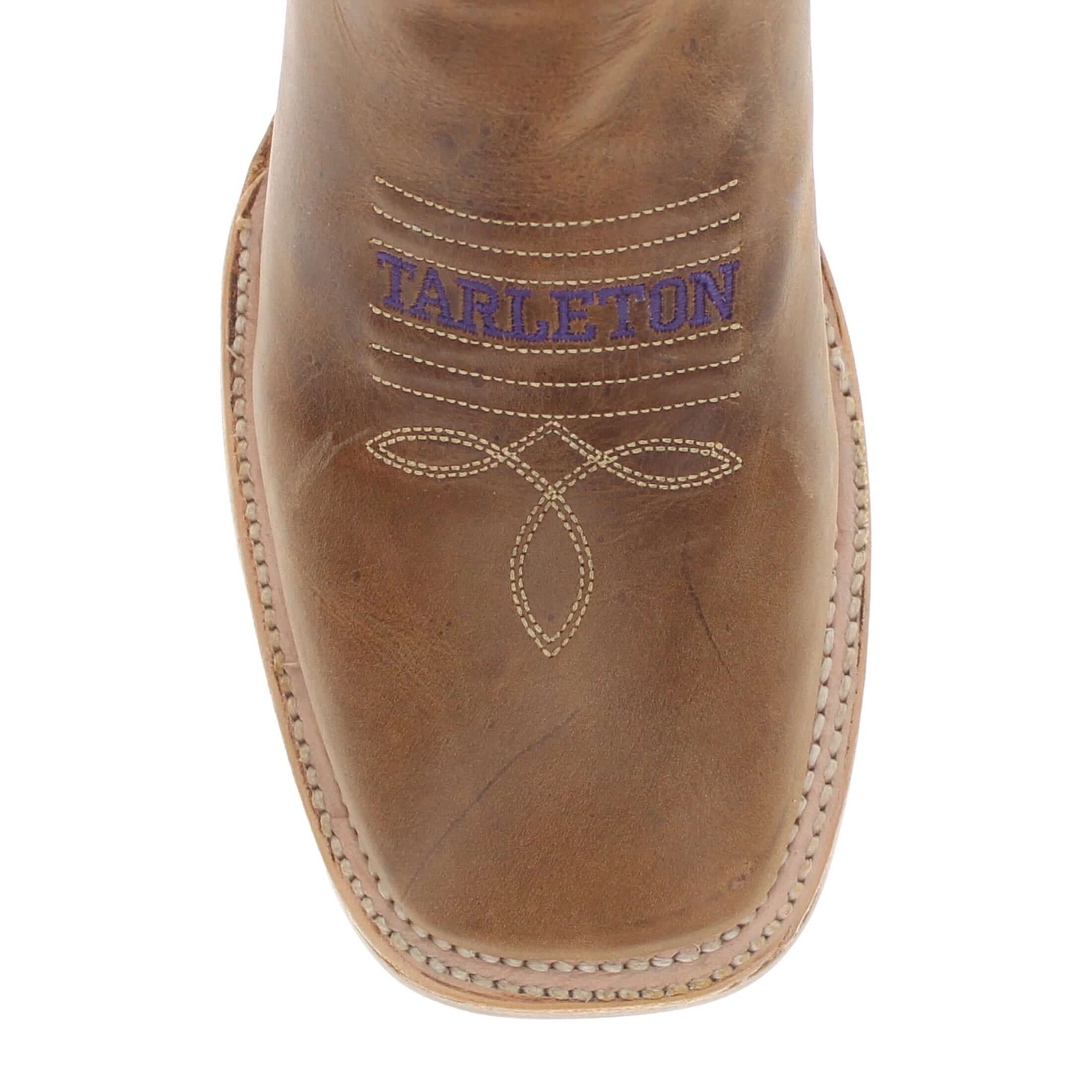Men's Tarleton State University Tan Sqaure Toe Cowboy Boots by Vaccari