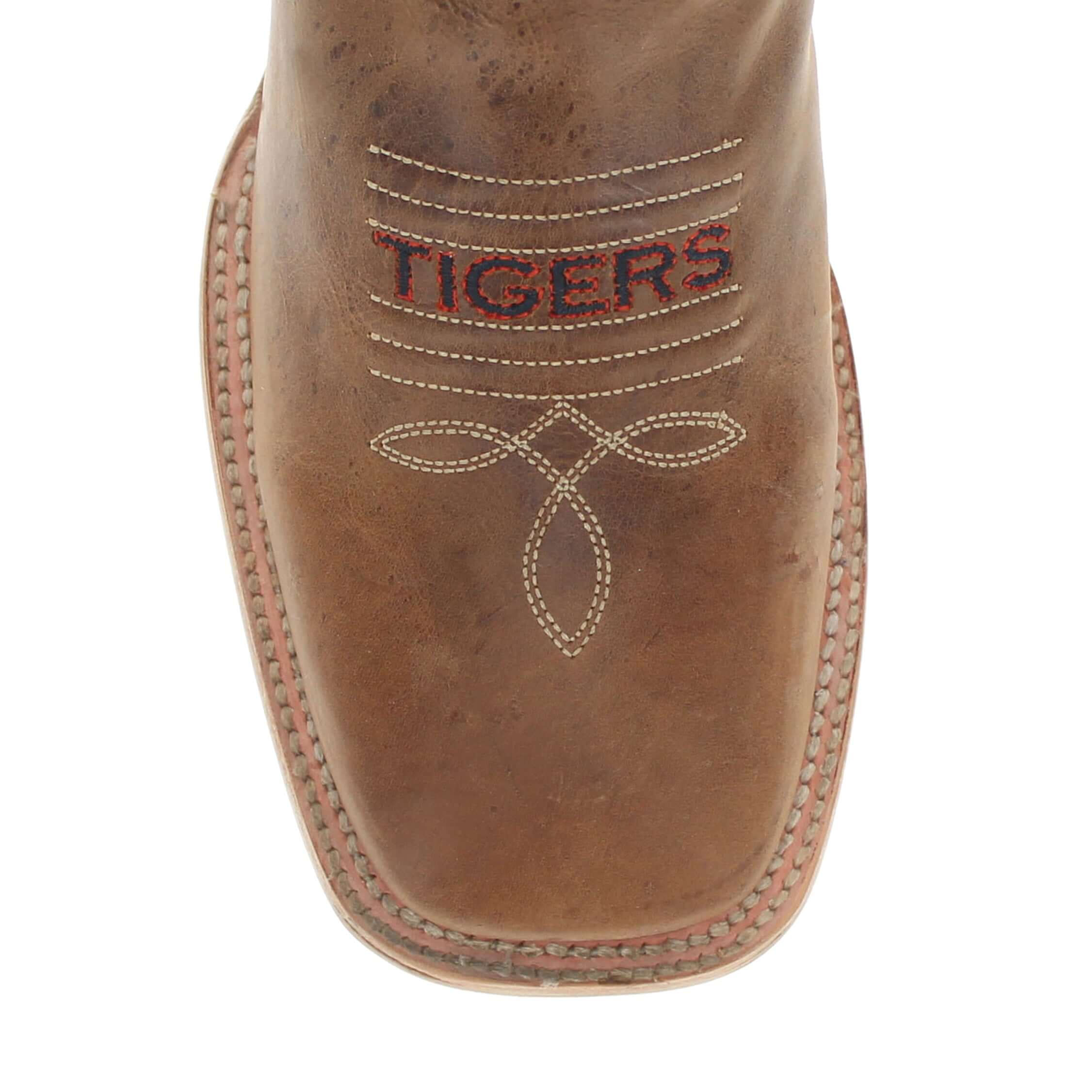 Men's Auburn University Tan Sqaure Toe Cowboy Boots by Vaccari