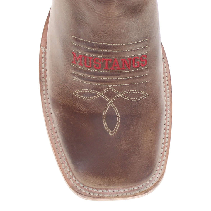 Men's Southern Methodist University Tan Sqaure Toe Cowboy Boots by Vaccari