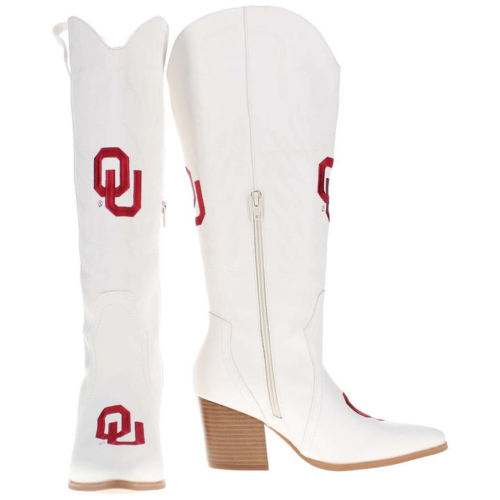 University of Oklahoma Blair Tall White Boot By V By Vaccari