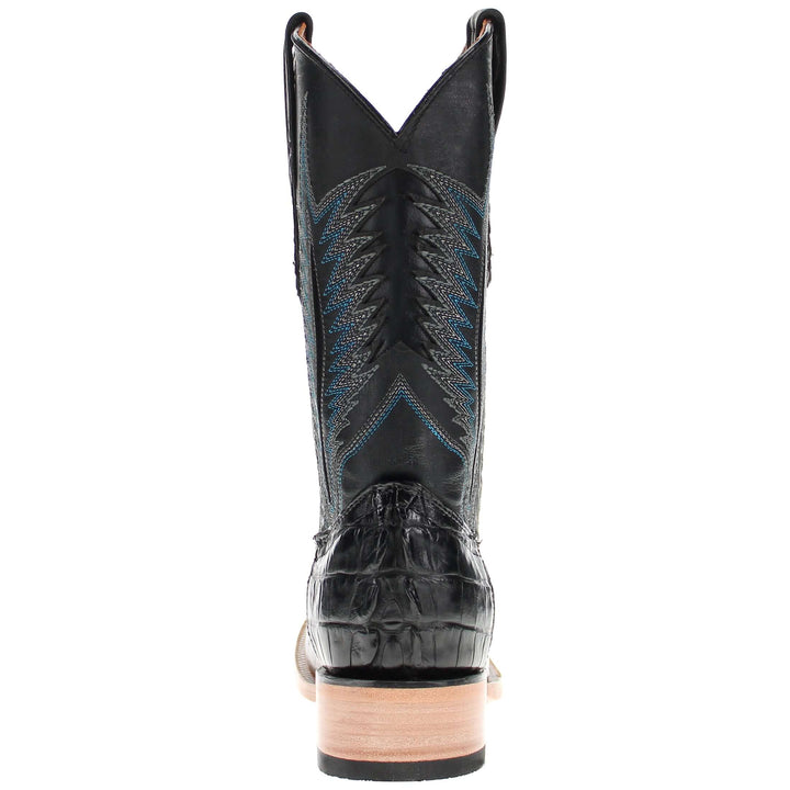 Men's Black Hornback Alligator Square Toe Vaccari Boots
