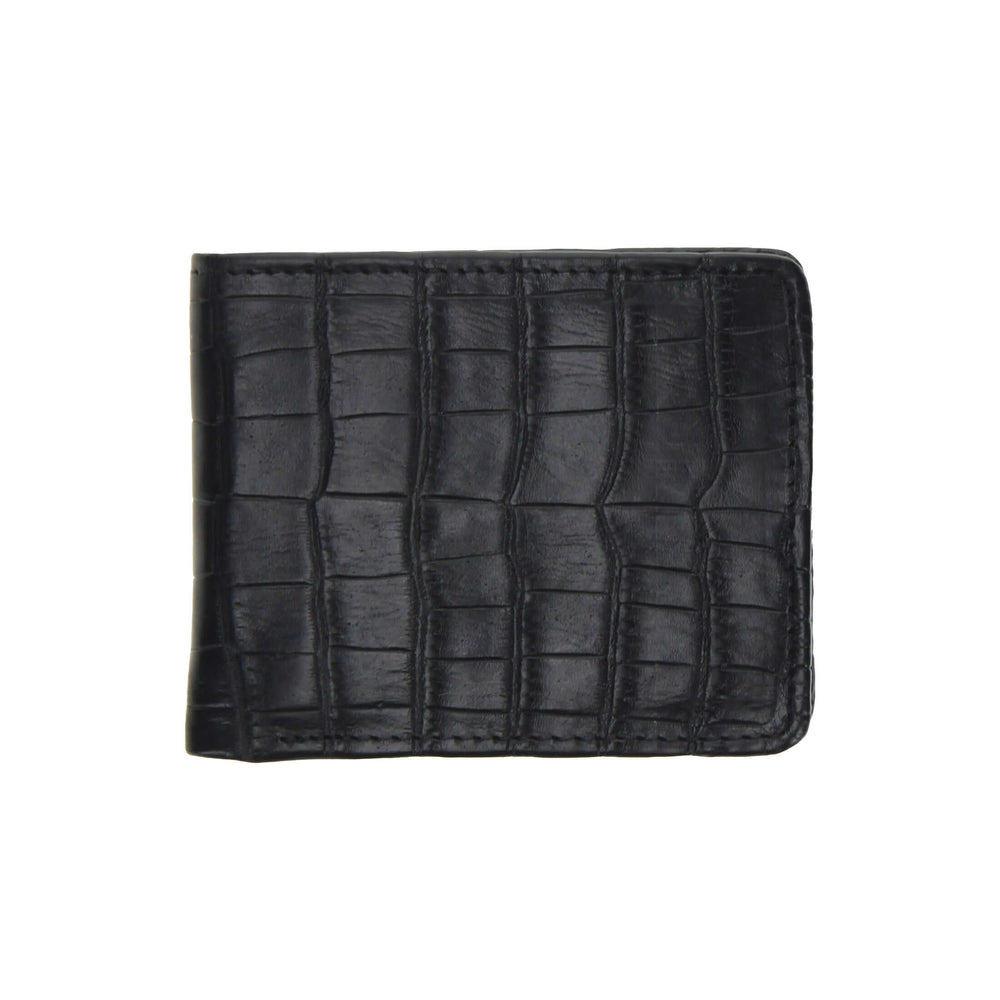 Black Alligator Belly Bifold Wallet by Vaccari Core