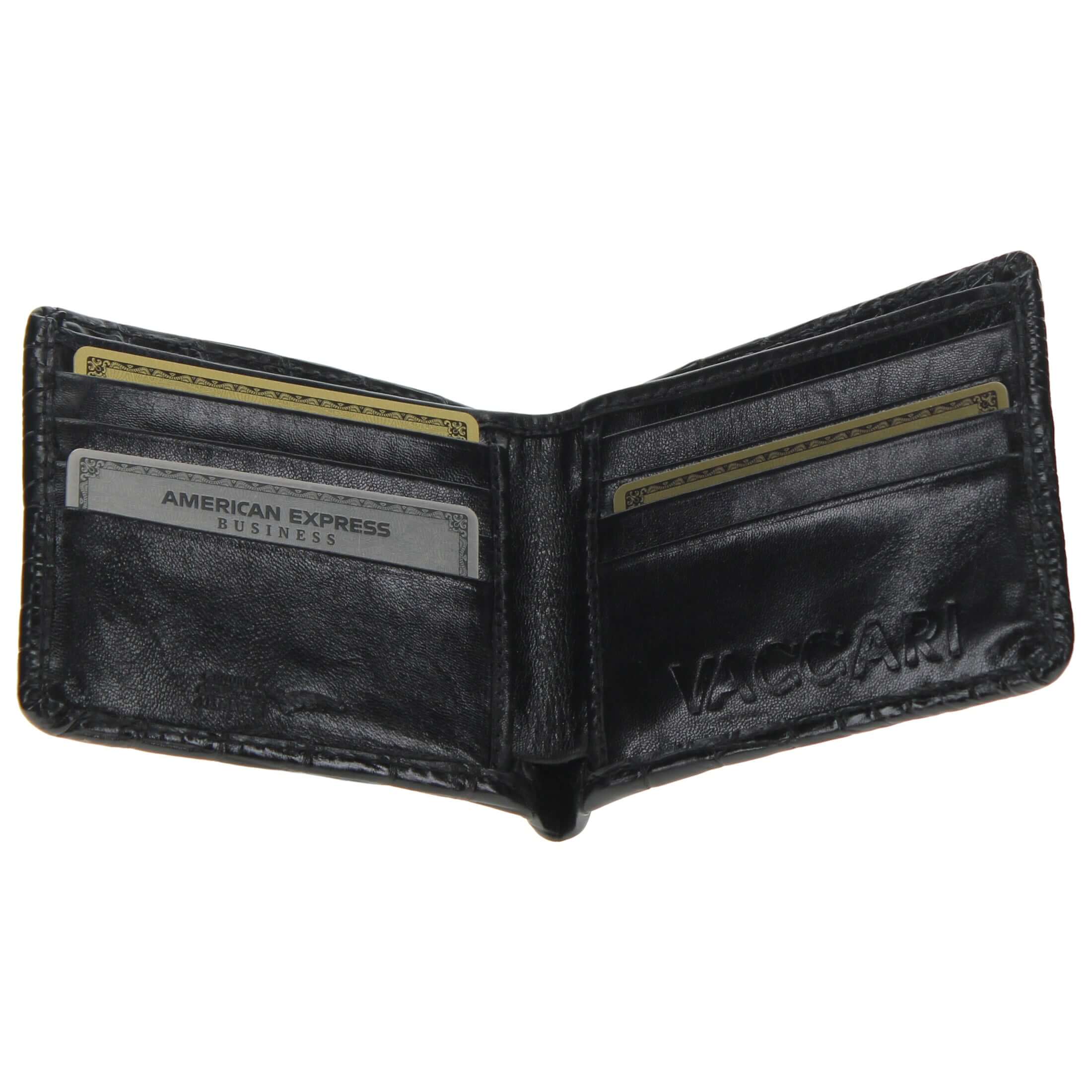 Men's Cognac American Alligator Billfold | Vaccari Boots