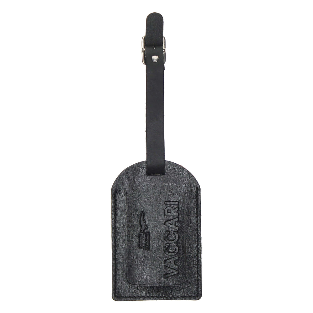 Black Alligator Belly Luggage Tag by Vaccari Core