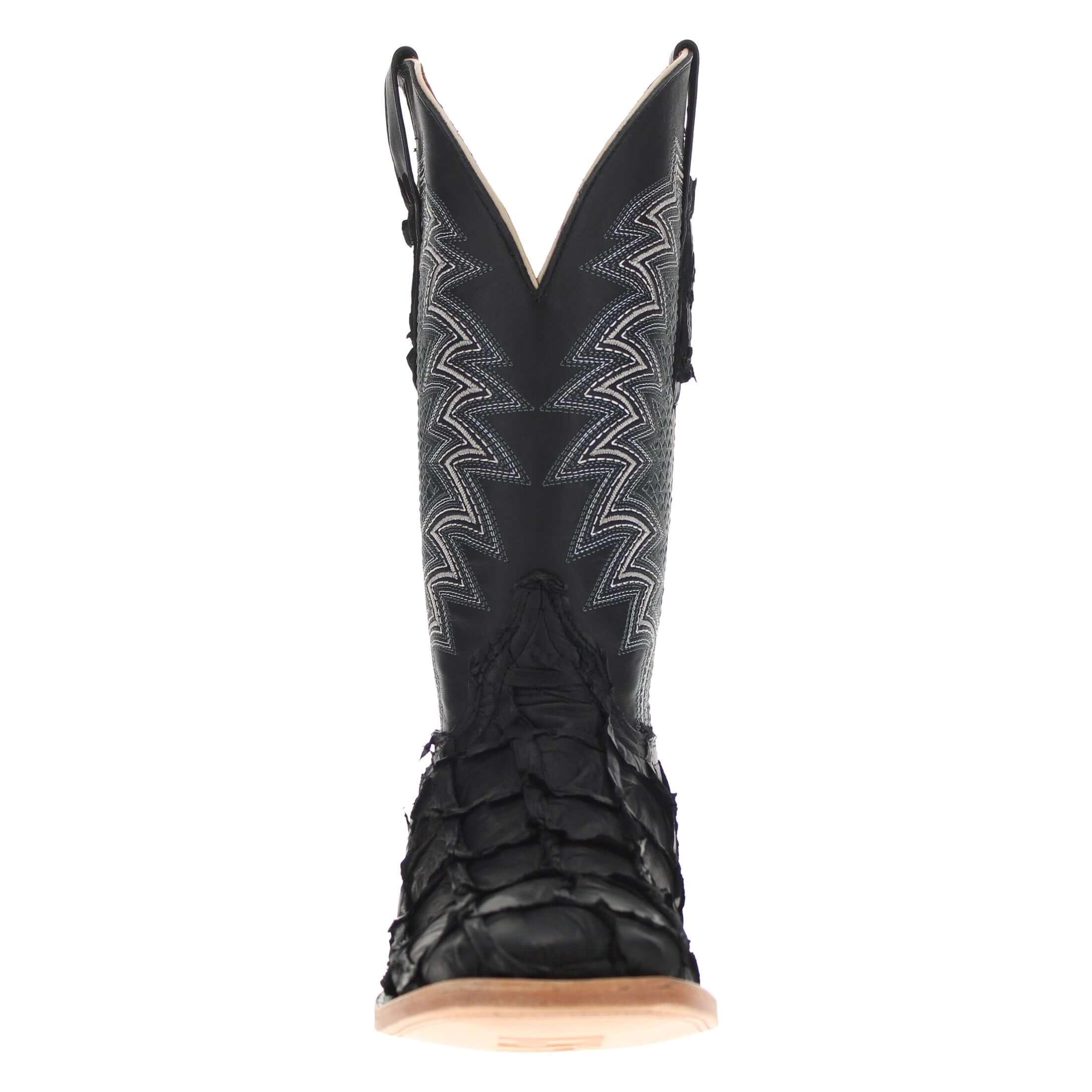 Men's Black Pirarucu Fish Cowboy Boots | Vaccari Boots