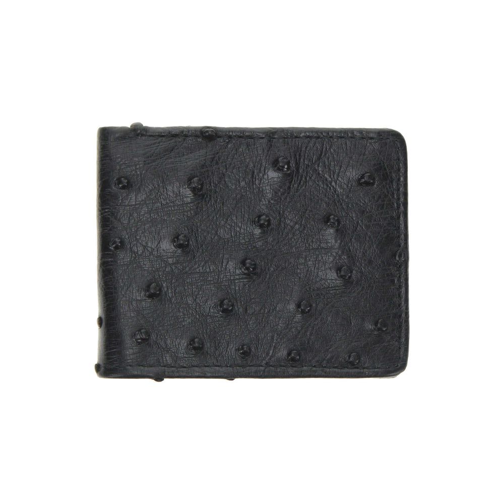 Black Full Quill Ostrich Billfold Wallet by Vaccari
