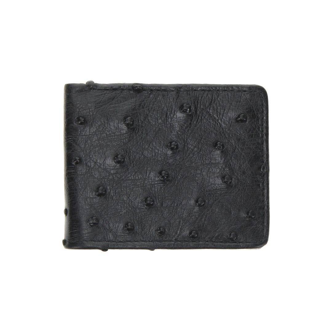 Black Full Quill Ostrich Billfold Wallet by Vaccari