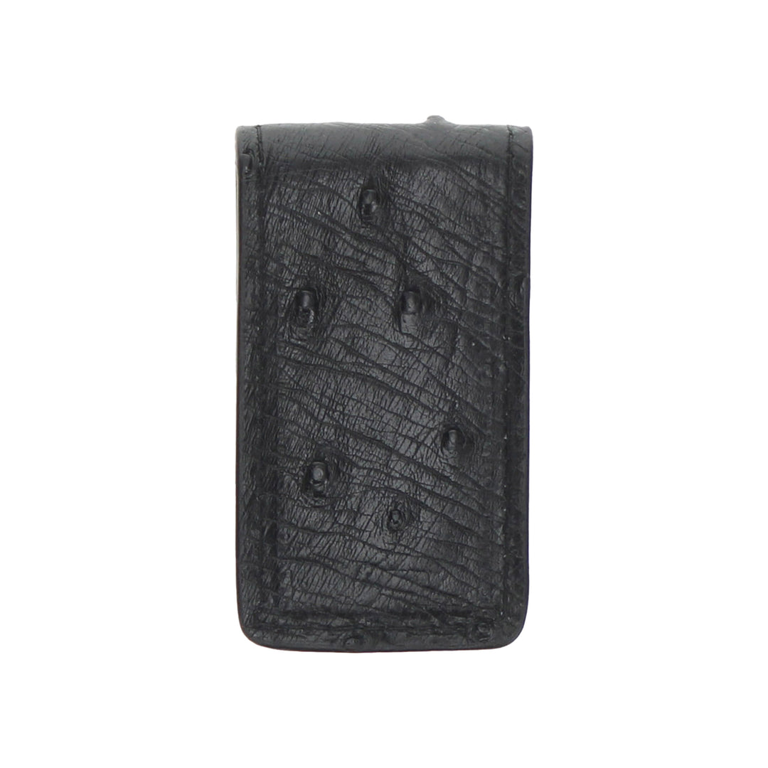 Black Full Quill Ostrich Money Clip by Vaccari