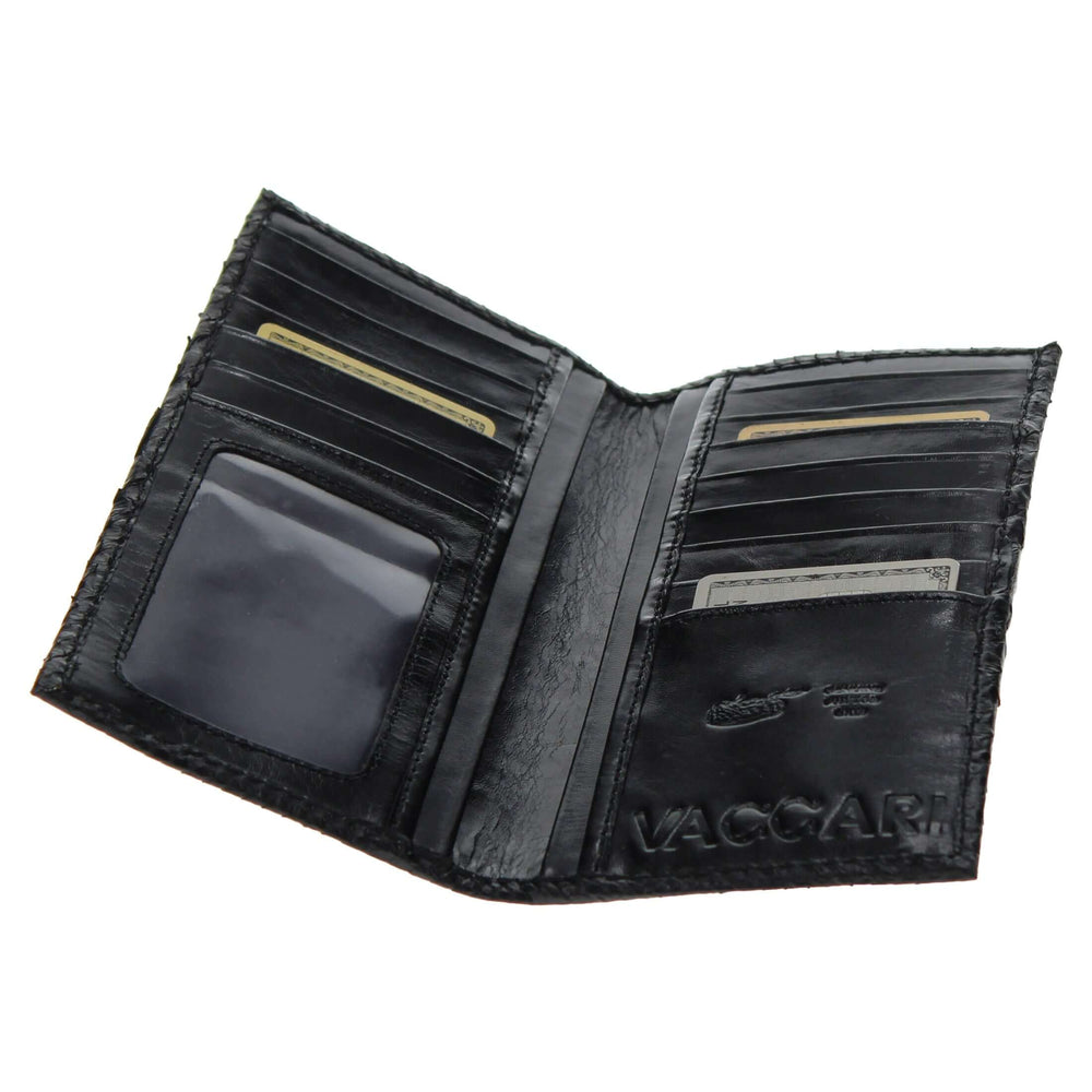 Black Python Checkbook Wallet by Vaccari Core