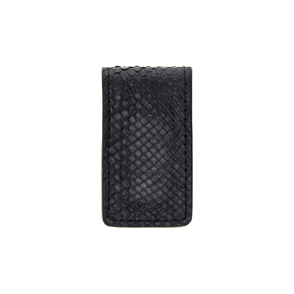 Black python-textured money clip