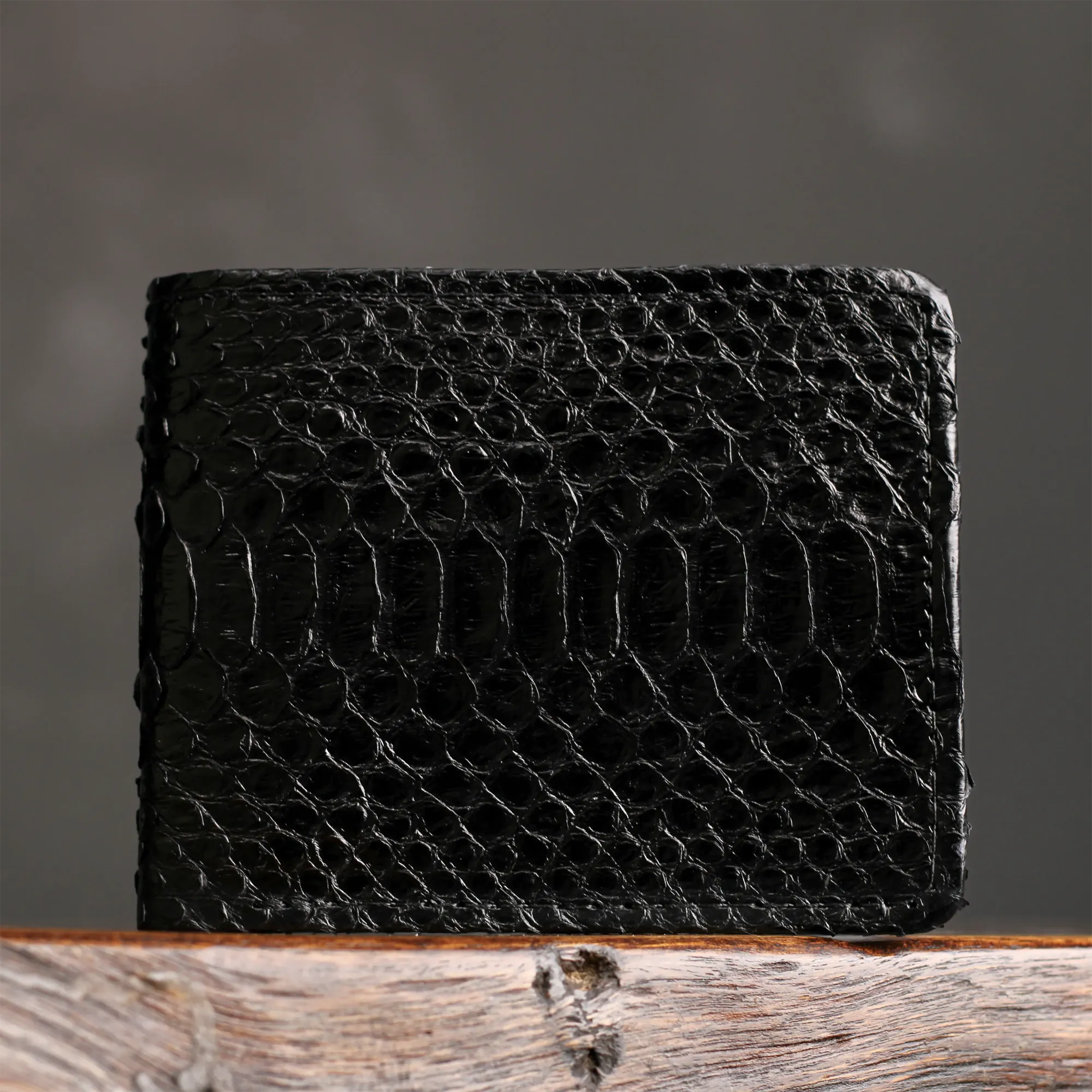 Men's Black Python Billfold Wallet