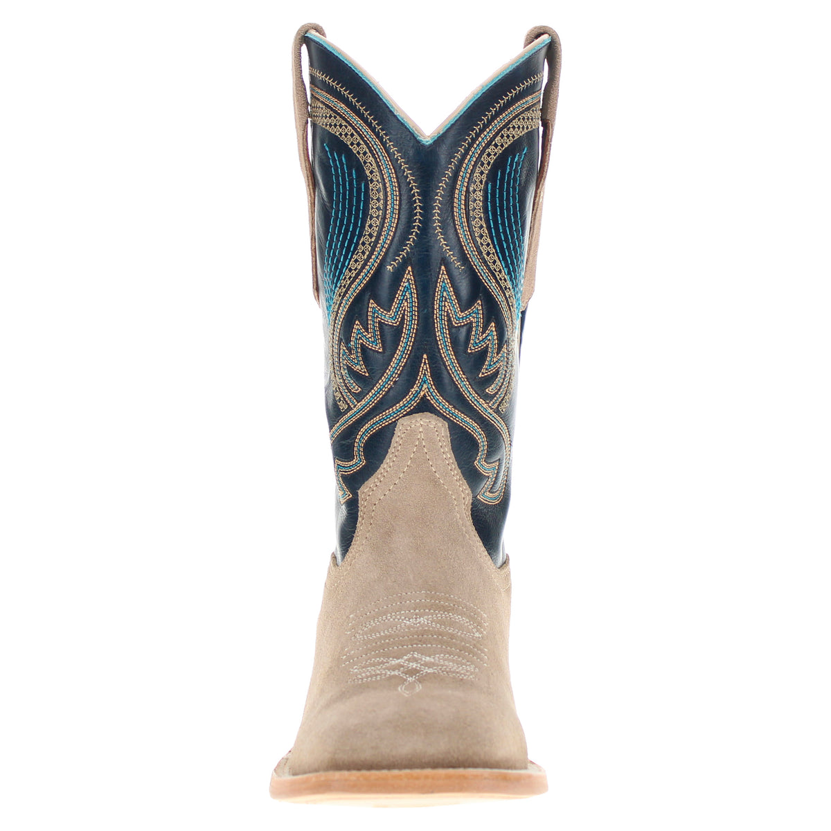 Men's Ivory Suede Vamp BS Toe Cowboy Boots by Vaccari