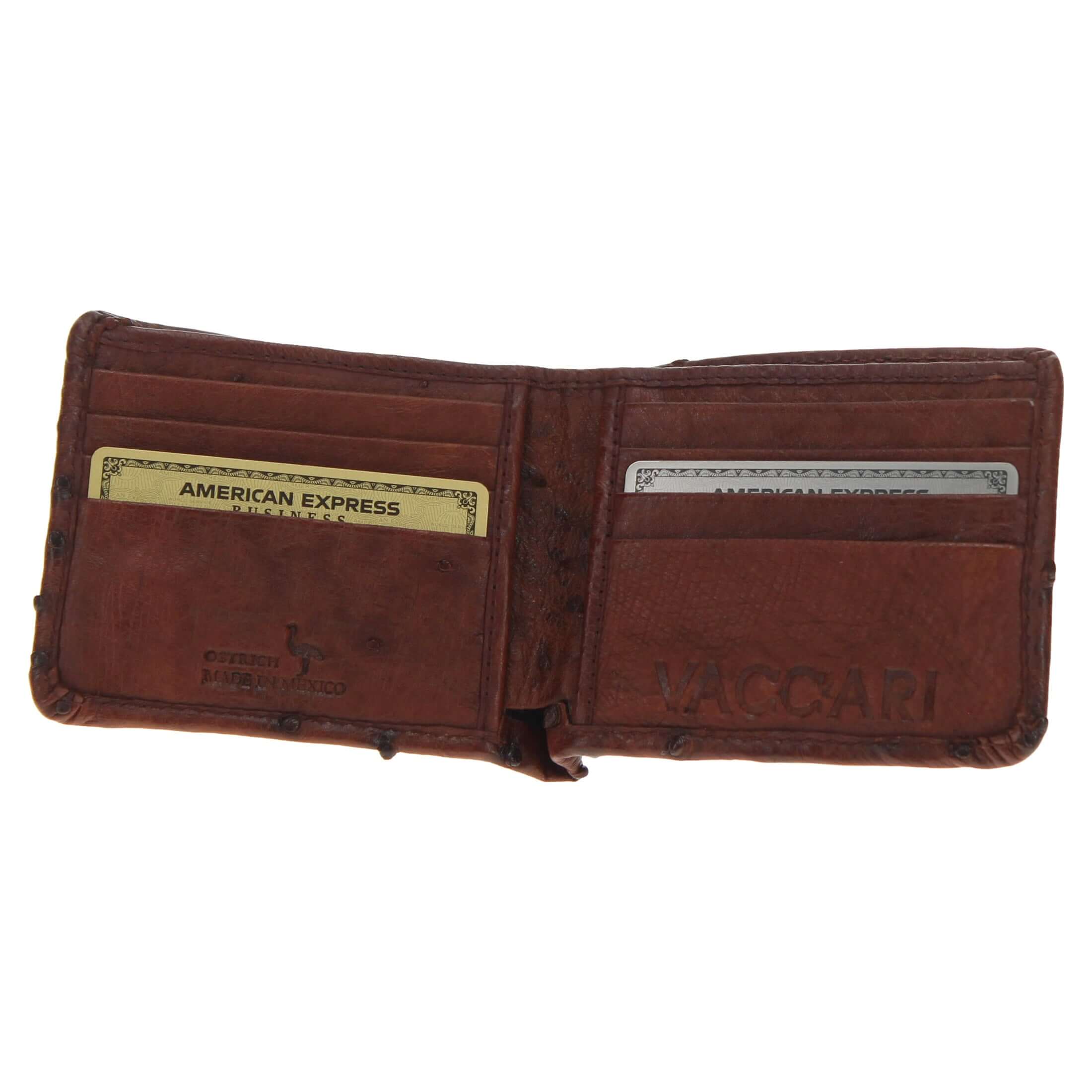 Men's Brown Full Quill Ostrich Billfold | Vaccari Boots