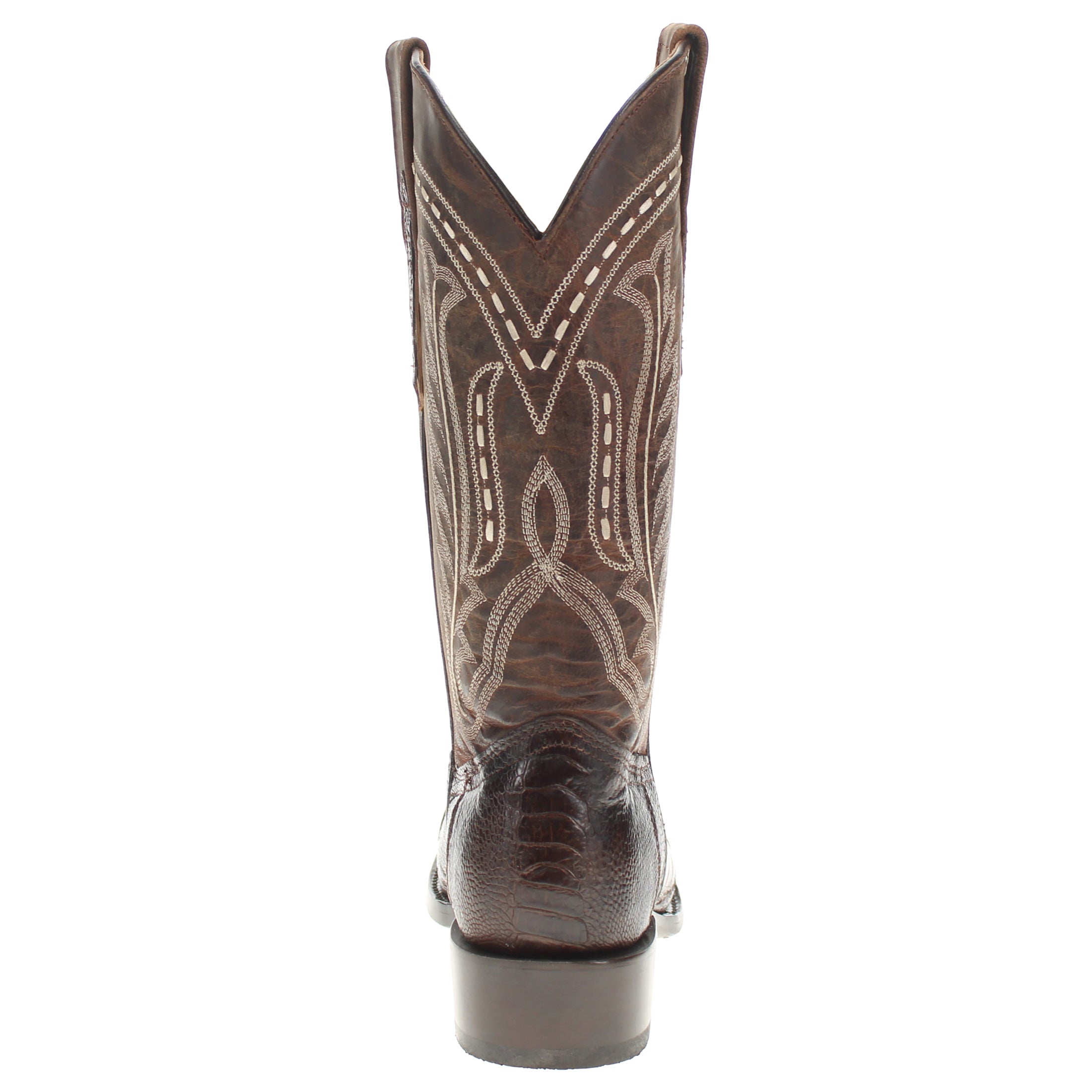 Men's Mocha Ostrich Leg JW Toe Cowboy Boots Leo by Vaccari
