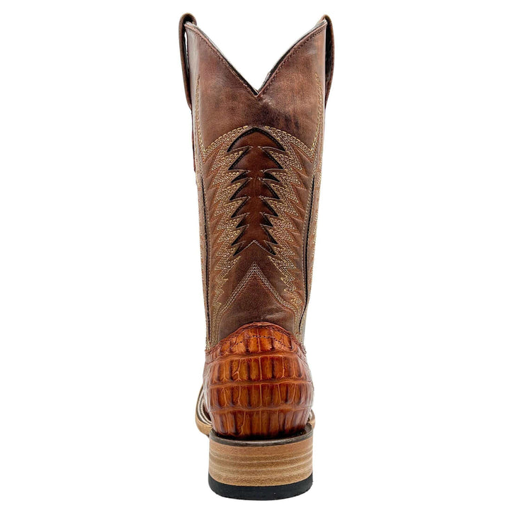 Men's Vaccari Paxton Cognac American Alligator Square Toe Boots