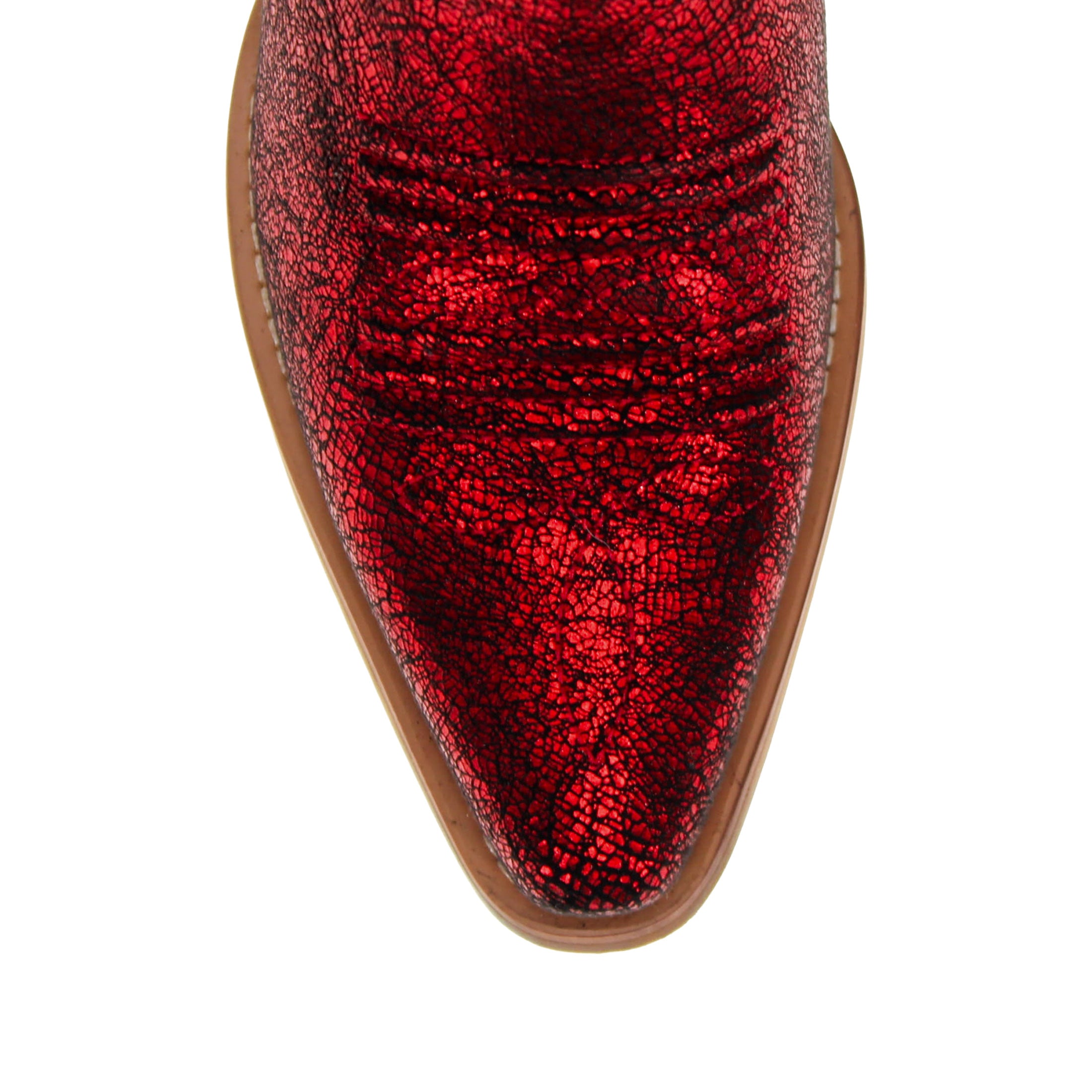 Women's Crackle Red Cowgirl Boots with Color Tassel Jane by V by Vaccari