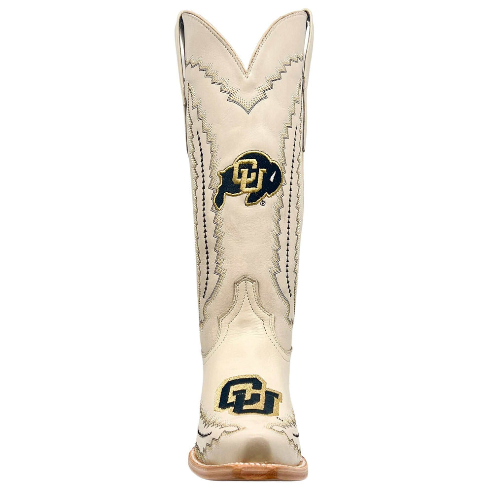 Women's University of Colorado Buffaloes Bone Snip Toe Cowgirl Boots Naomi by Vaccari