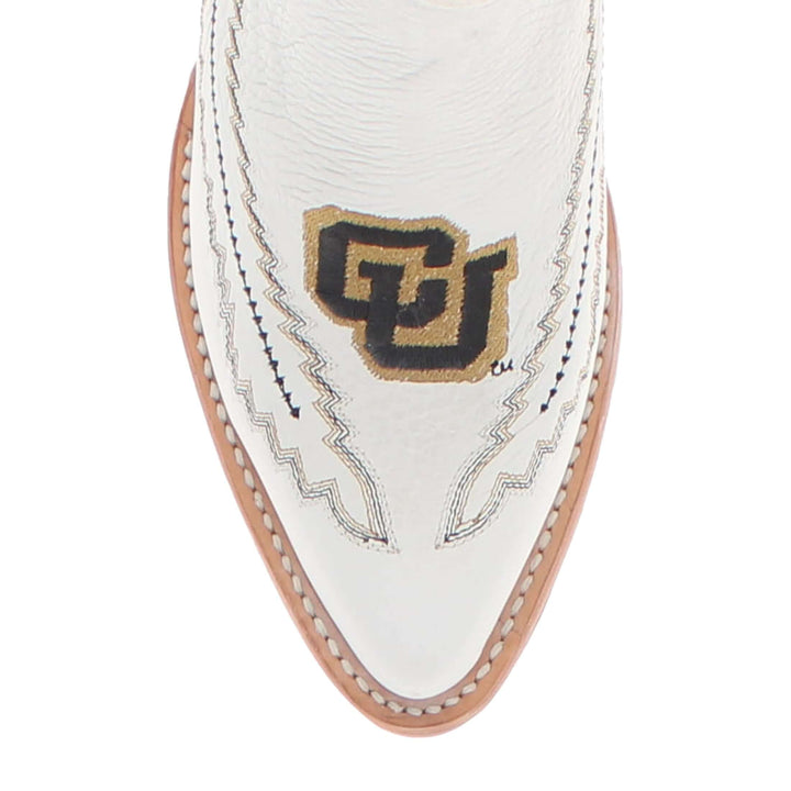 Women's University of Colorado White Pointed Toe Booties by Vaccari