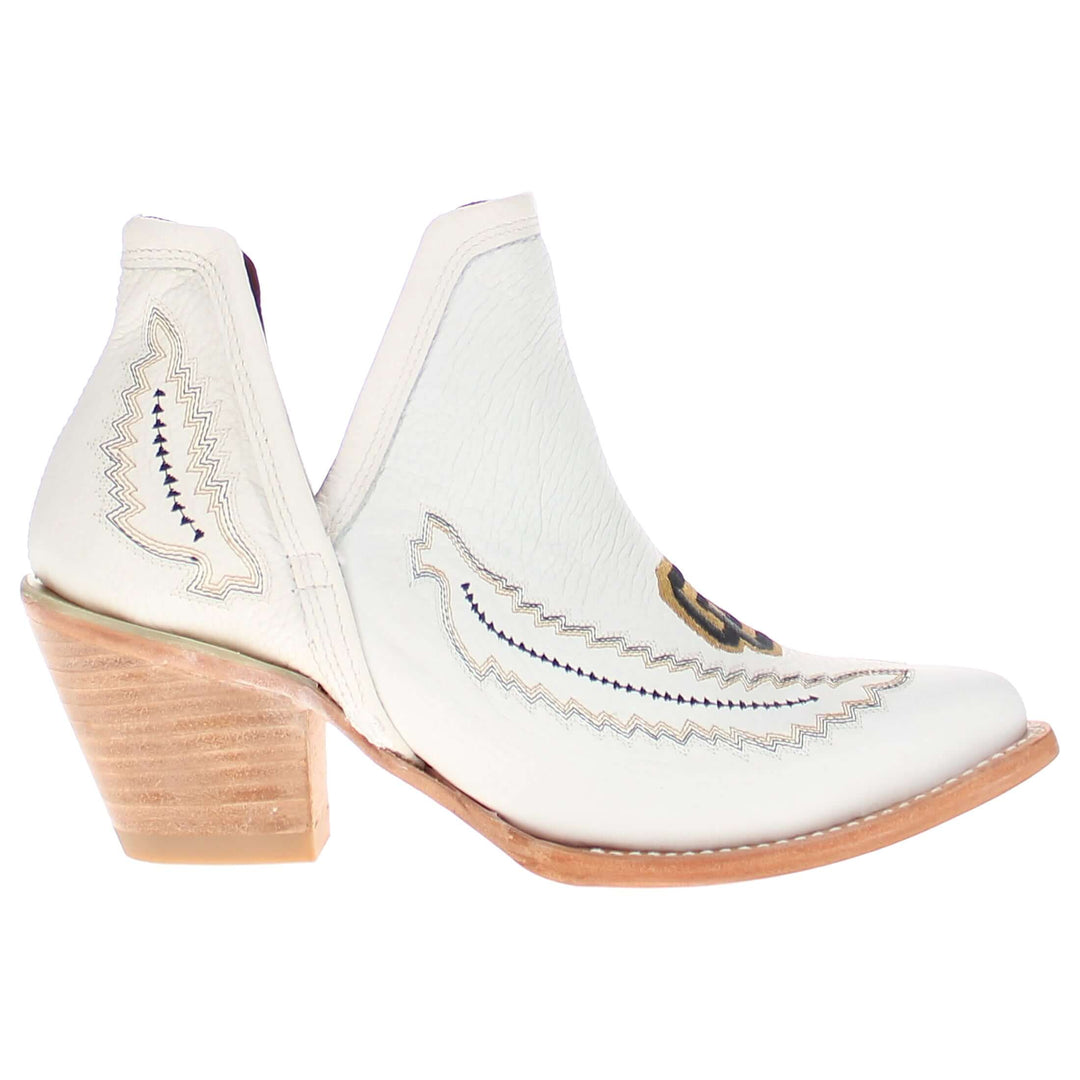 Women's University of Colorado White Pointed Toe Booties by Vaccari
