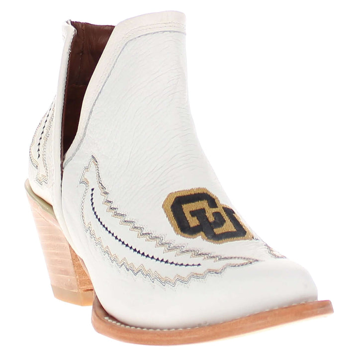 Women's University of Colorado White Pointed Toe Booties by Vaccari