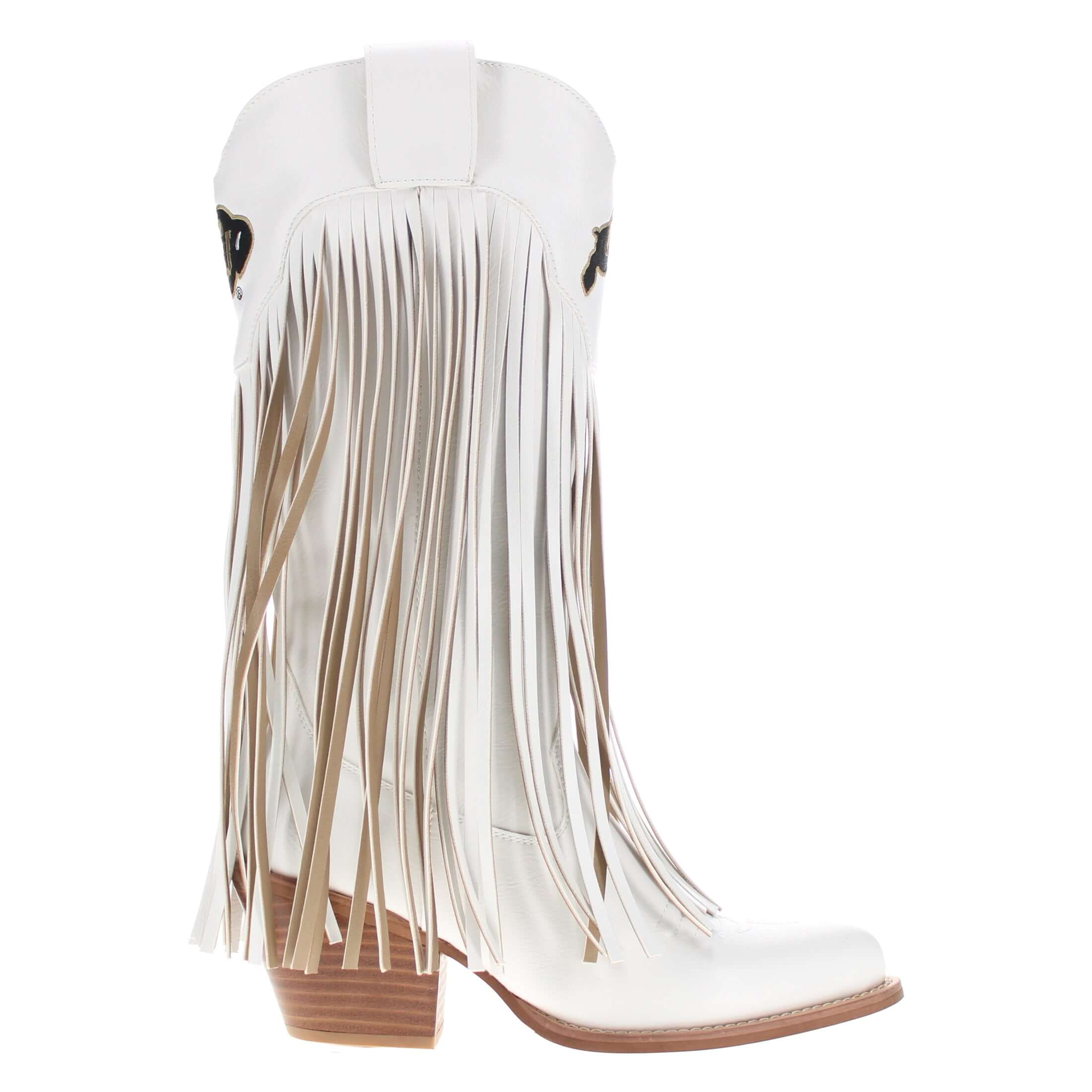 University of Colorado Kacey White Fringe Boot By V By Vaccari