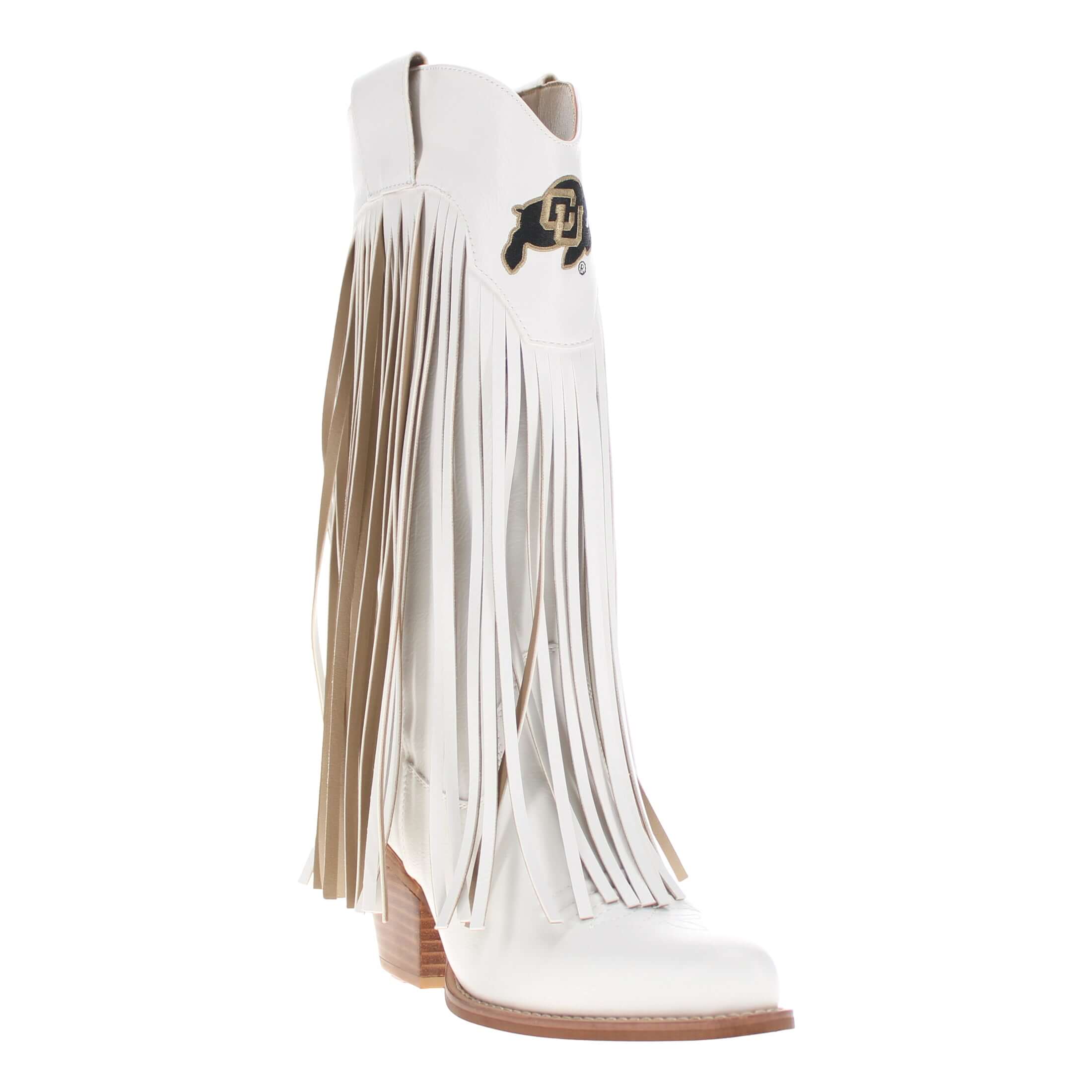 University of Colorado Kacey White Fringe Boot By V By Vaccari