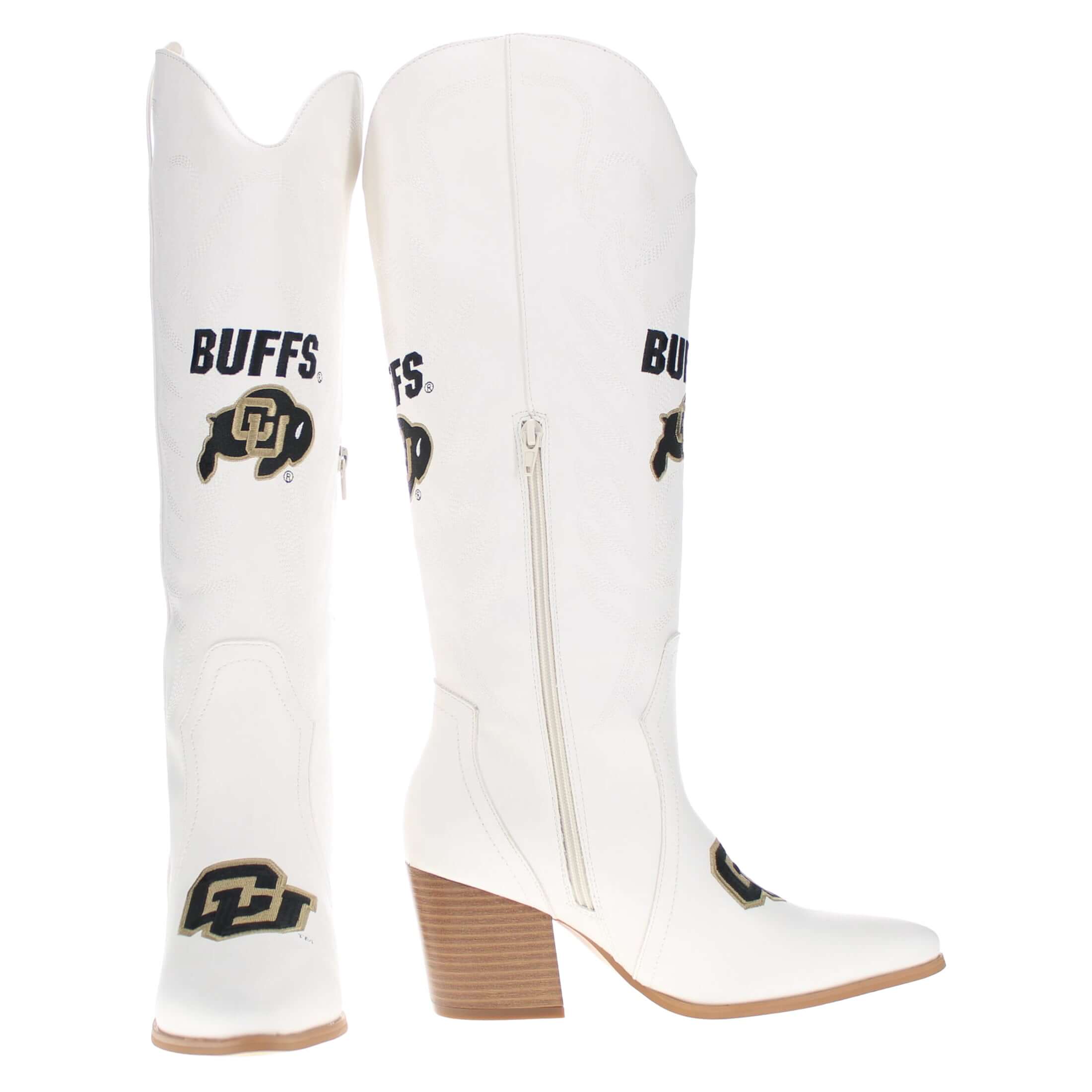 University of Colorado Blair Tall White Boot By V By Vaccari