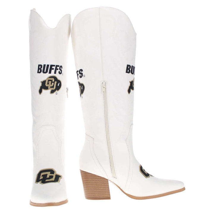 University of Colorado Blair Tall White Boot By V By Vaccari