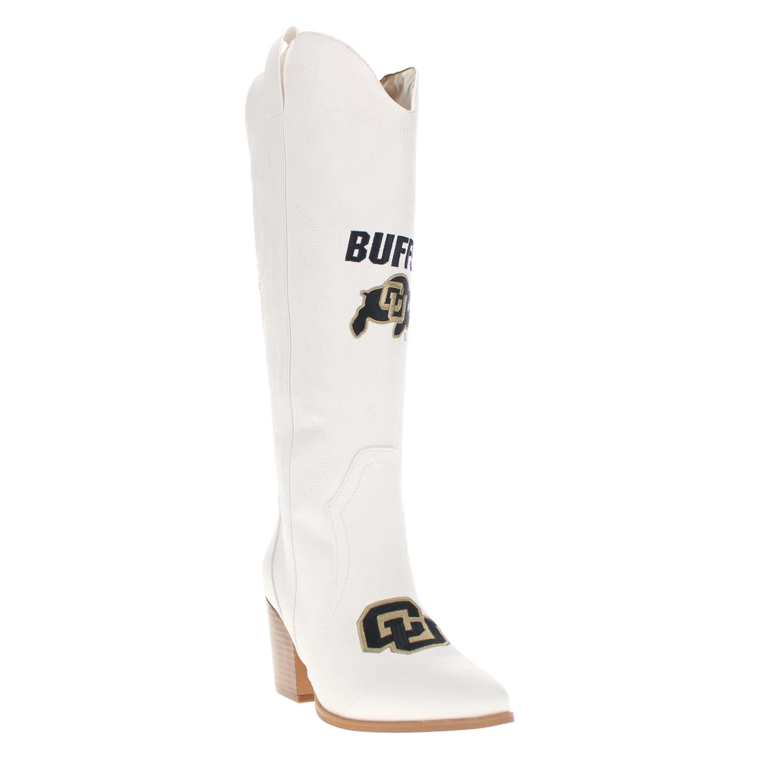 University of Colorado Blair Tall White Boot By V By Vaccari