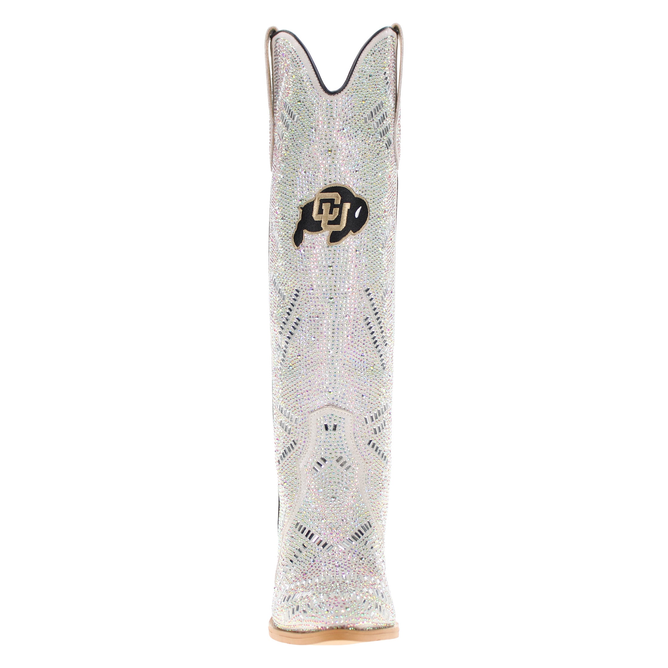 Women's University of Colorado Natural Tall Bling Cowgirl Boots Amber by V by Vaccari