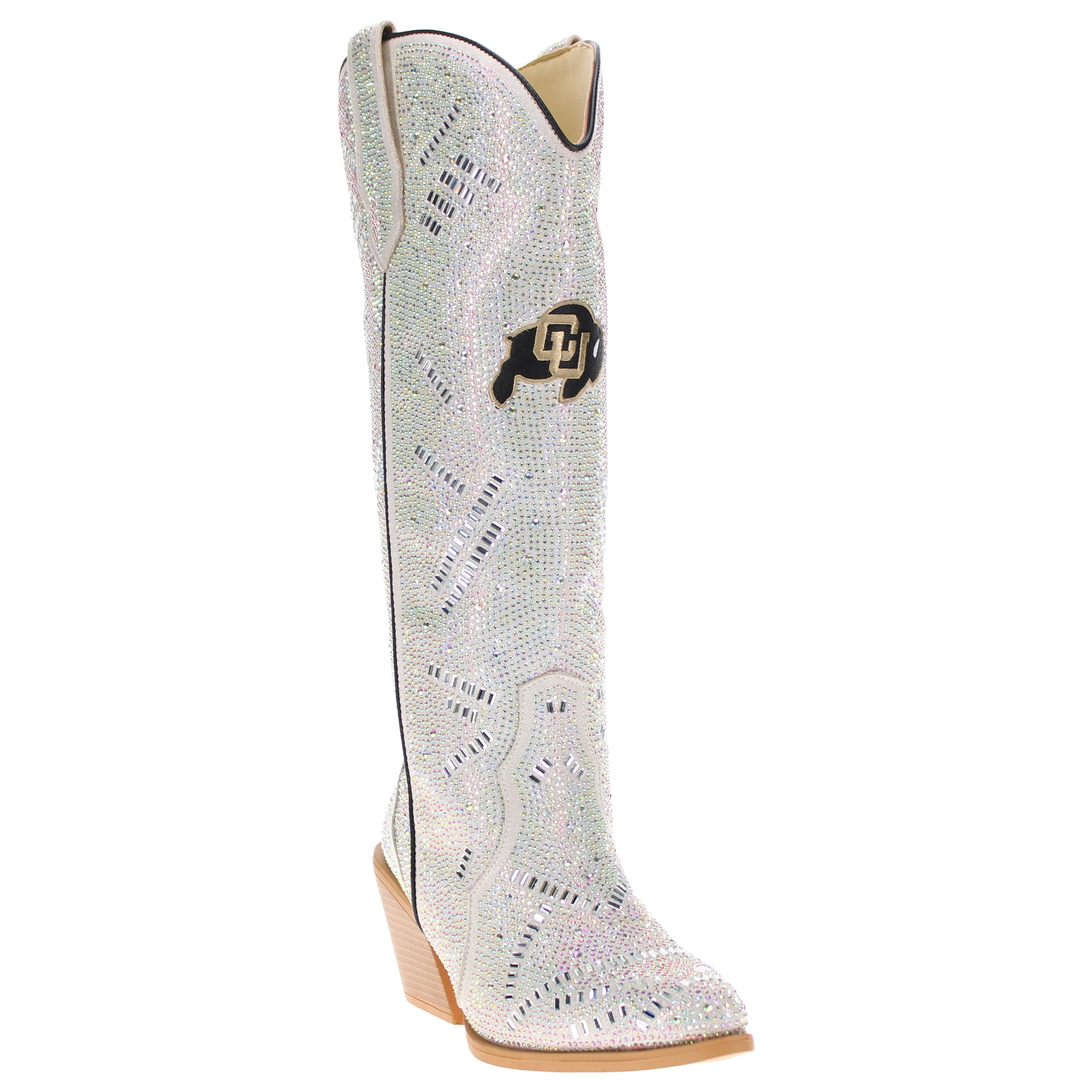 Women's University of Colorado Natural Tall Bling Cowgirl Boots Amber by V by Vaccari