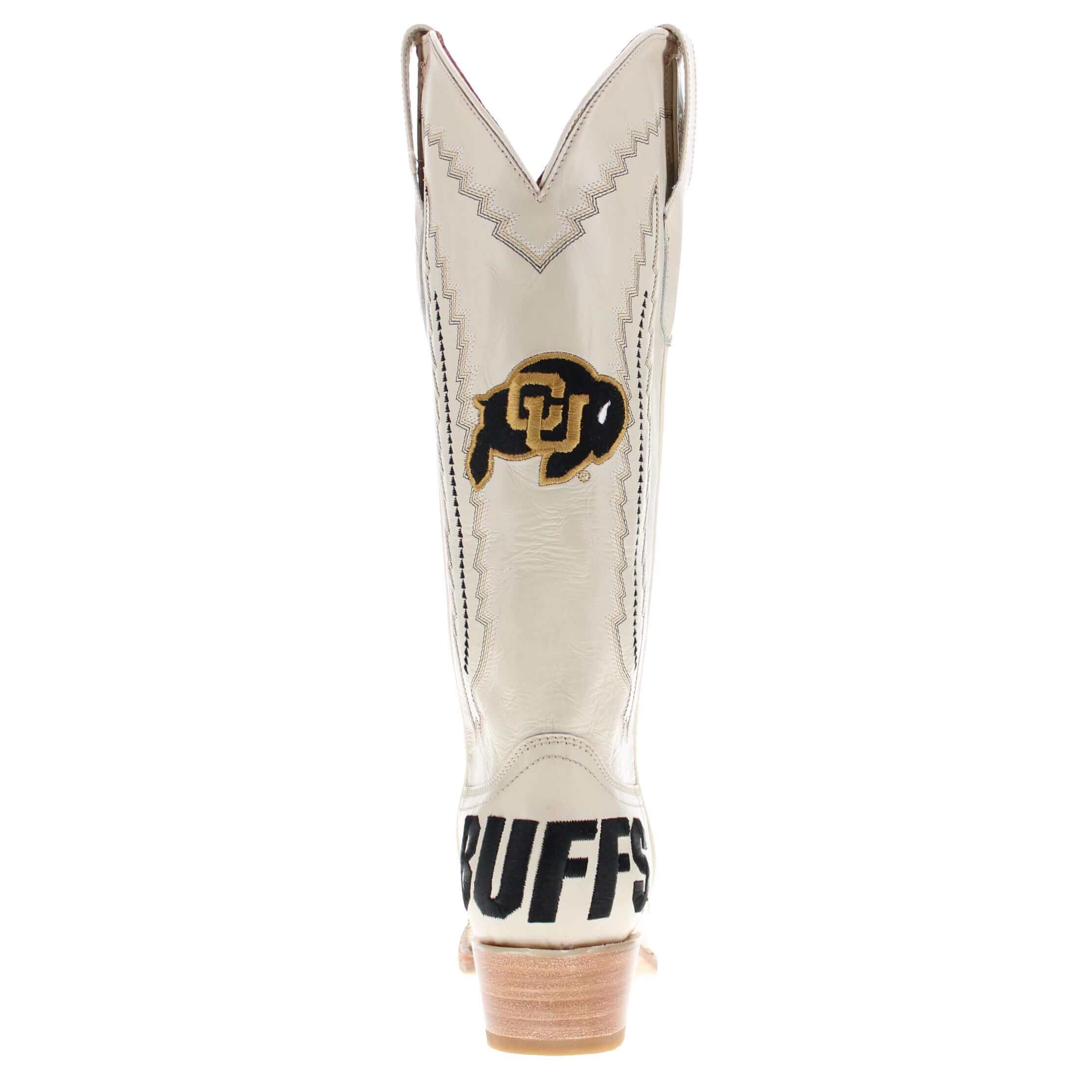 Women's University of Colorado Bone Leather Snip Toe Cowgirl Boots by Vaccari