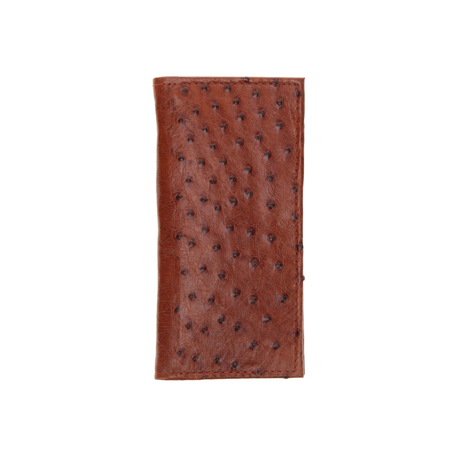 Full Quill Ostrich Checkbook Wallet