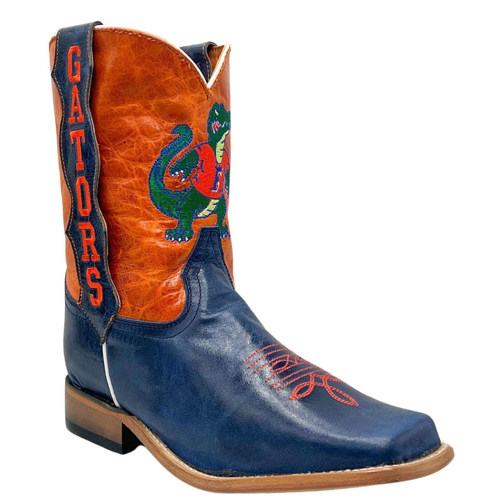Kid's University of Florida Gators Albert Mascot Orange and Blue Cowboy Boots Dakota by Vaccari