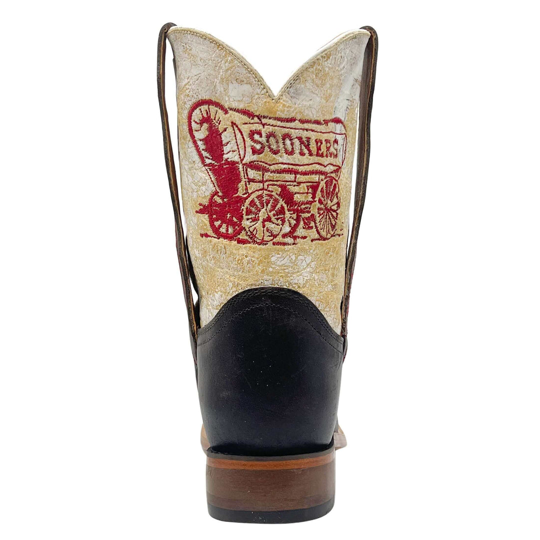 Kid's University of Oklahoma Sooners Schooner Wagon Square Toe Cowboy Boots Dakota by Vaccari