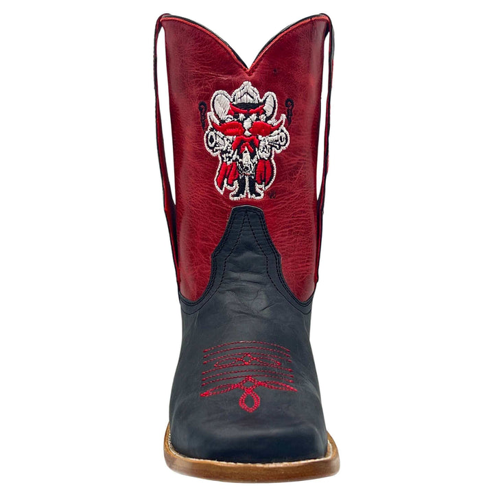 Kid's Texas Tech University Raider Red Mascot Red and Black Cowboy Boots Dakota by Vaccari
