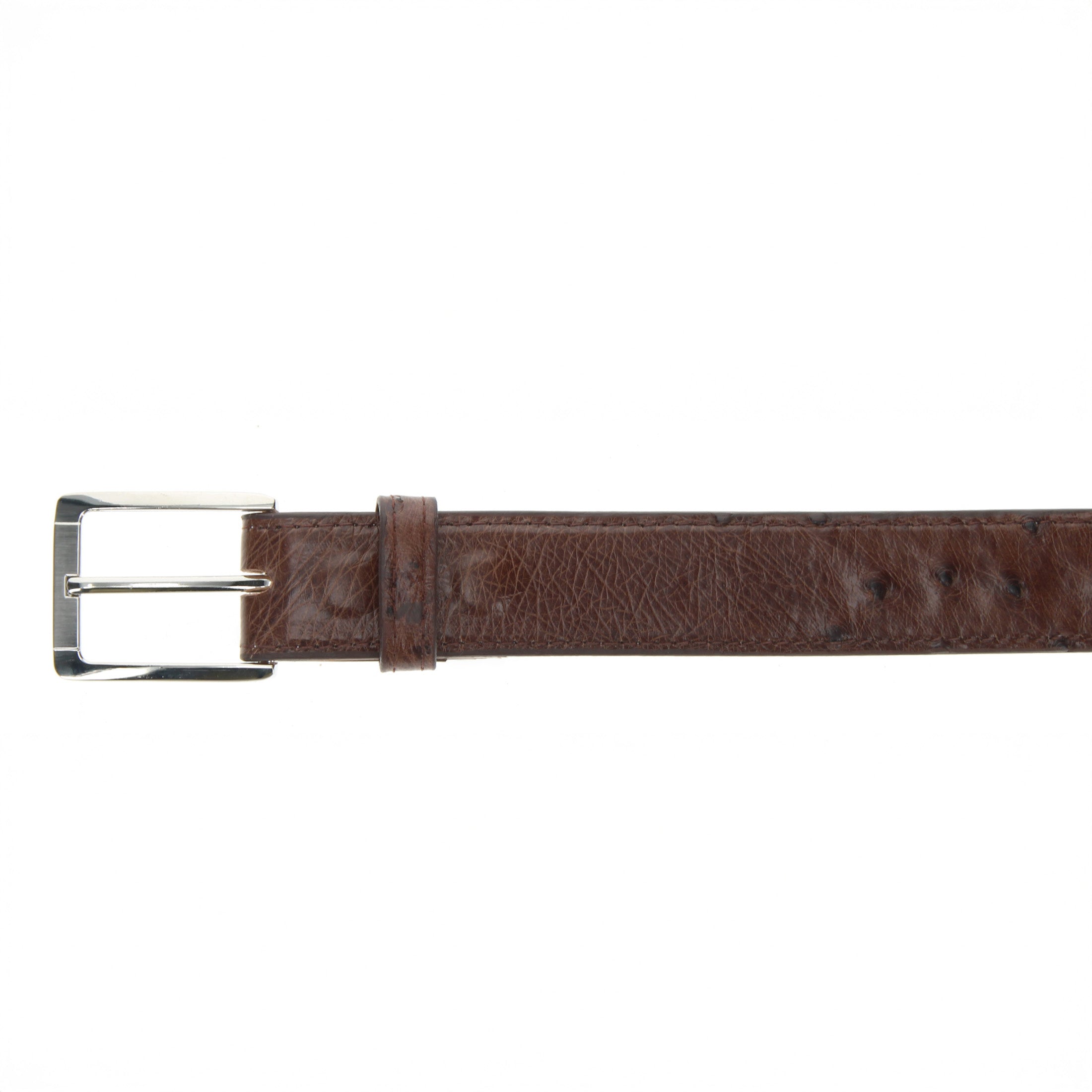 Men's Mocha Full Quill Ostrich Belt